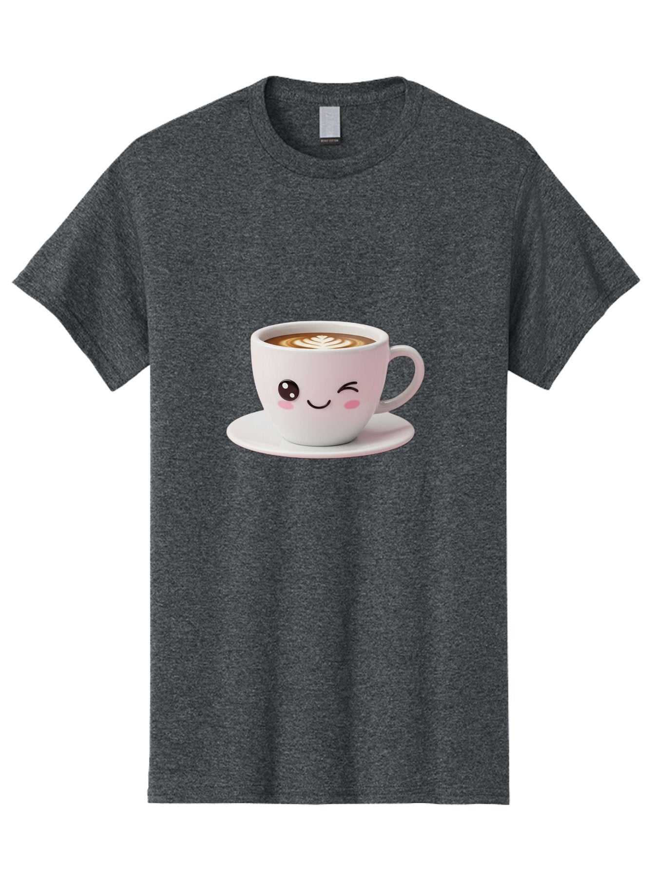 Coffee-Cup-Face Men'S Graphic Tee, 100% Cotton, Comfortable Casual Summer Wear, Machine Washable, Cute Coffee Cup, Coffee Latte Art, Kawaii Character, Adorable Face, Smiling Cup, Coffee Culture, Morning Coffee, Cartoon Style Bab796 8