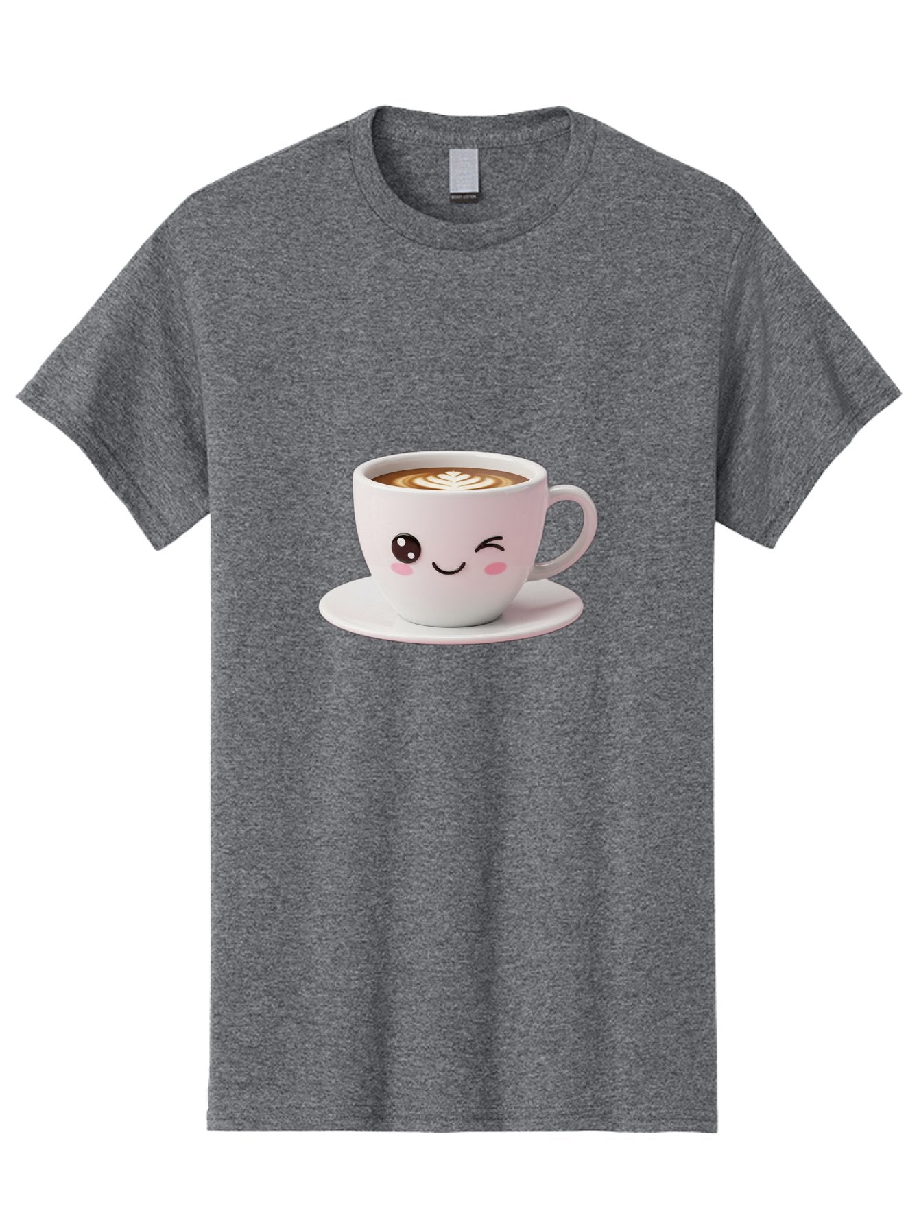 Coffee-Cup-Face Men'S Graphic Tee, 100% Cotton, Comfortable Casual Summer Wear, Machine Washable, Cute Coffee Cup, Coffee Latte Art, Kawaii Character, Adorable Face, Smiling Cup, Coffee Culture, Morning Coffee, Cartoon Style Bab796 10
