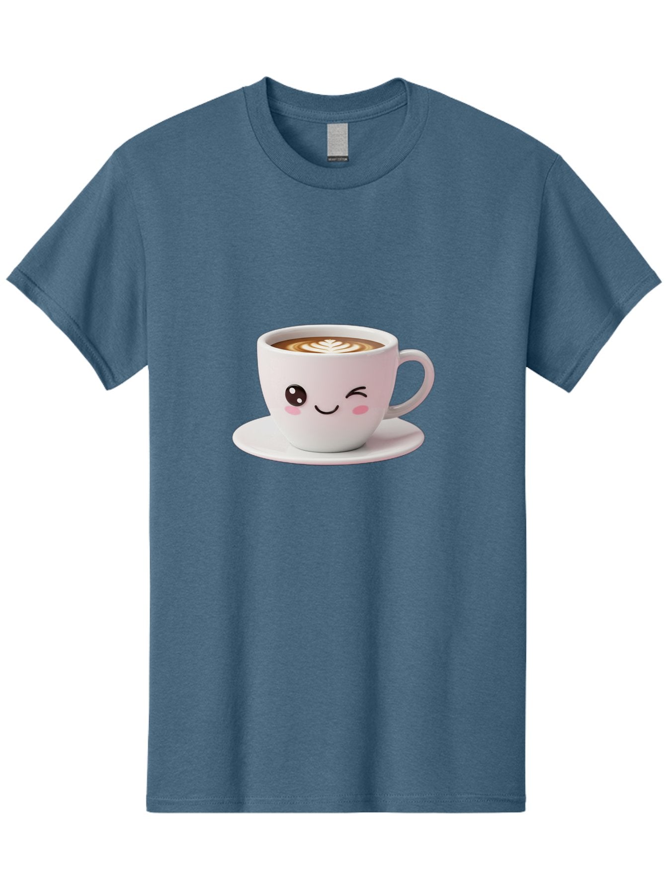 Coffee-Cup-Face Men'S Graphic Tee, 100% Cotton, Comfortable Casual Summer Wear, Machine Washable, Cute Coffee Cup, Coffee Latte Art, Kawaii Character, Adorable Face, Smiling Cup, Coffee Culture, Morning Coffee, Cartoon Style Bab796 12