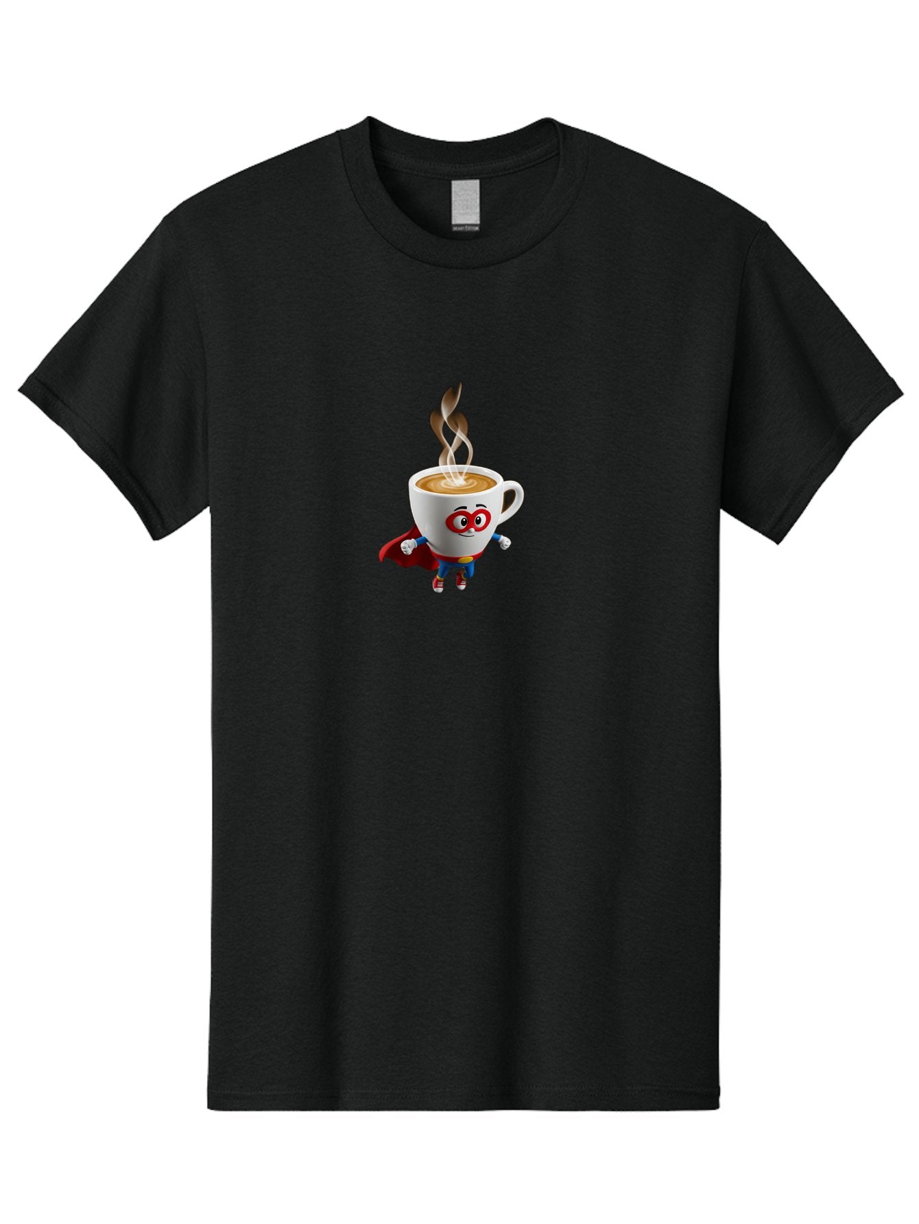 Coffee-Cup-Superhero Men'S Graphic Tee, 100% Cotton, Comfortable Casual Summer Wear, Machine Washable, Cartoon Coffee Cup, Superhero Character, Steaming Hot Coffee, Comic Style, Playful Design, Coffee Lover, Morning Motivation, Funny Artwork, Bab798 7