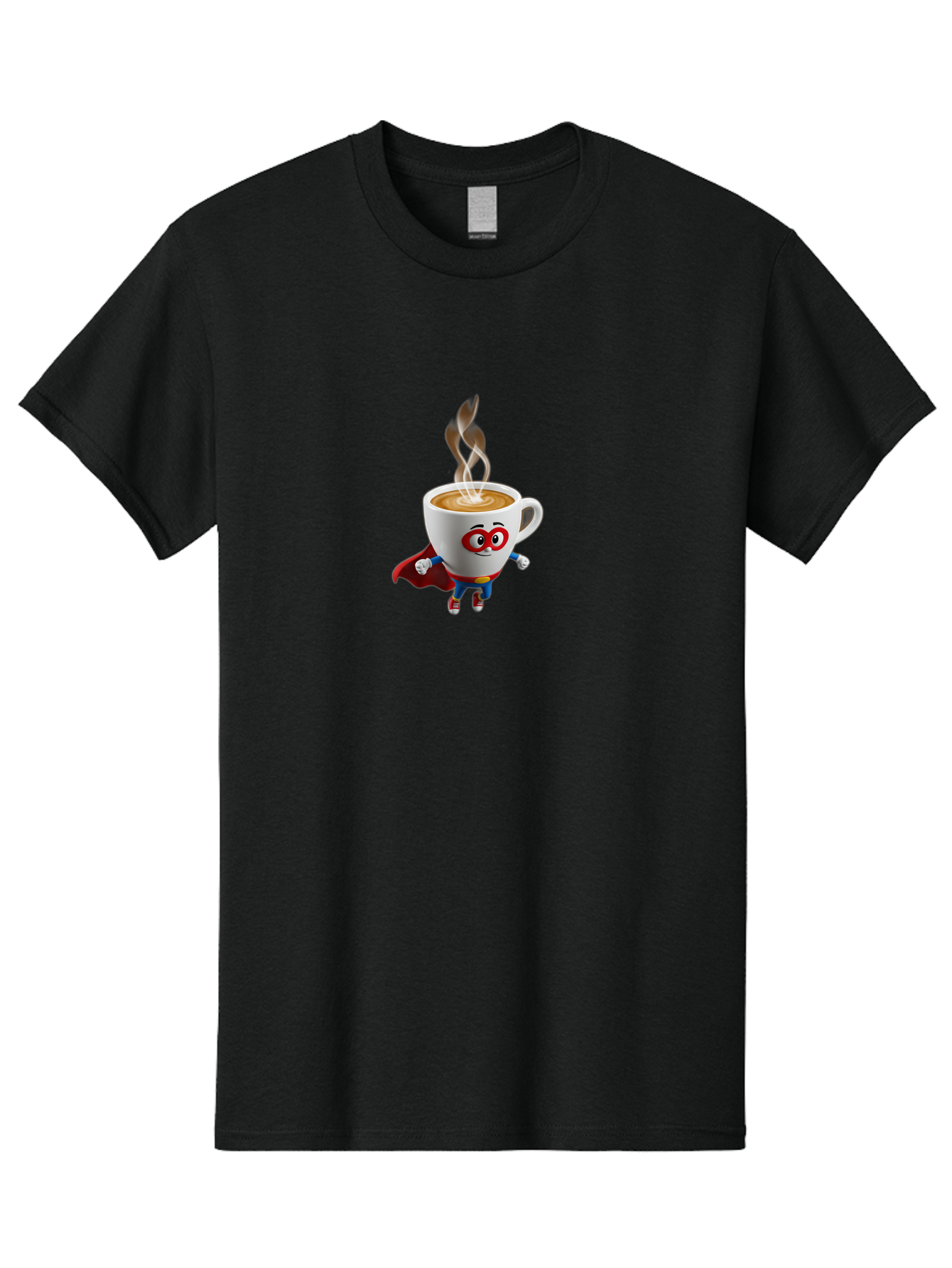 Coffee-Cup-Superhero Men'S Graphic Tee, 100% Cotton, Comfortable Casual Summer Wear, Machine Washable, Cartoon Coffee Cup, Superhero Character, Steaming Hot Coffee, Comic Style, Playful Design, Coffee Lover, Morning Motivation, Funny Artwork, Bab798 13