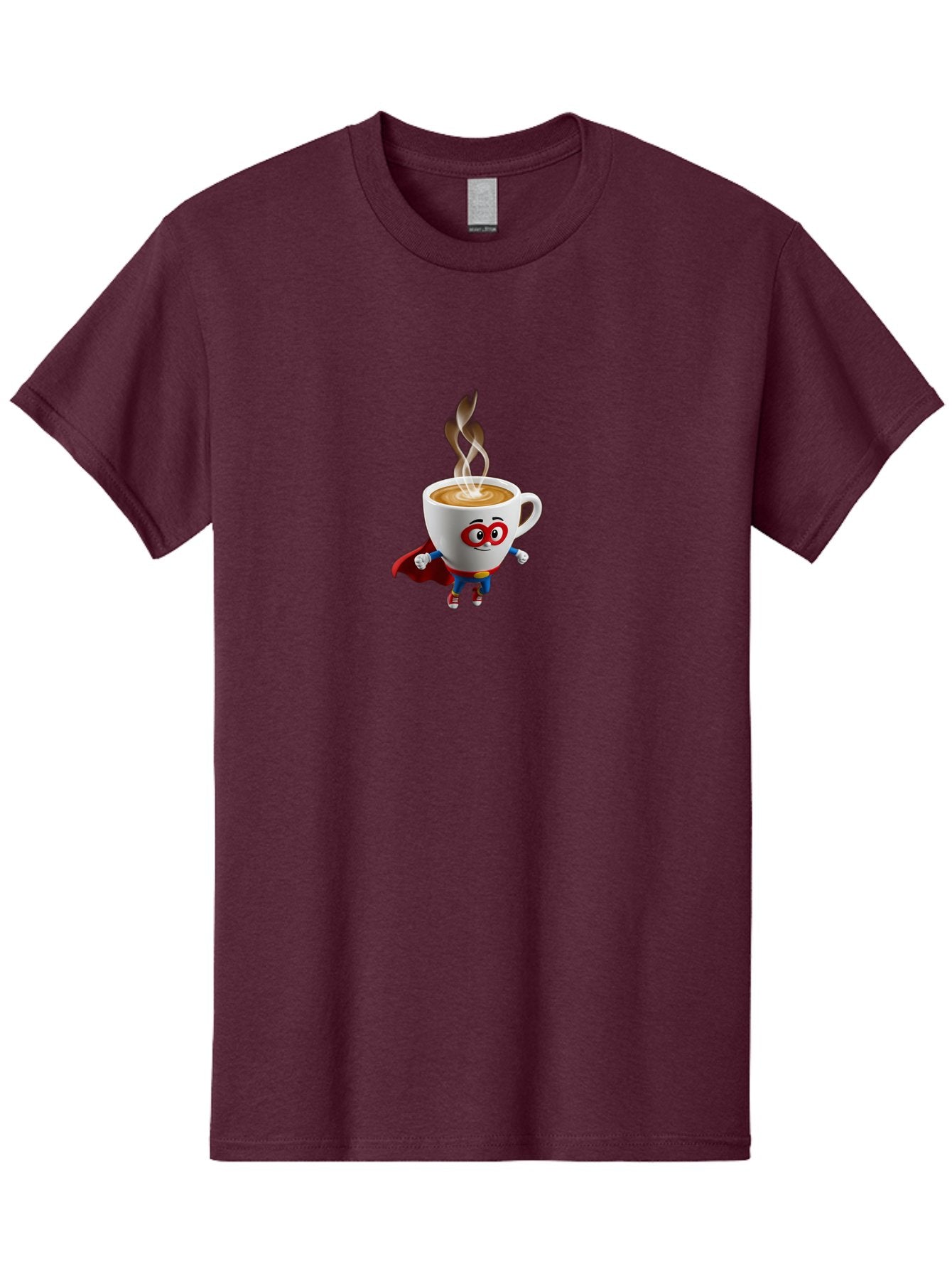 Coffee-Cup-Superhero Men'S Graphic Tee, 100% Cotton, Comfortable Casual Summer Wear, Machine Washable, Cartoon Coffee Cup, Superhero Character, Steaming Hot Coffee, Comic Style, Playful Design, Coffee Lover, Morning Motivation, Funny Artwork, Bab798 15