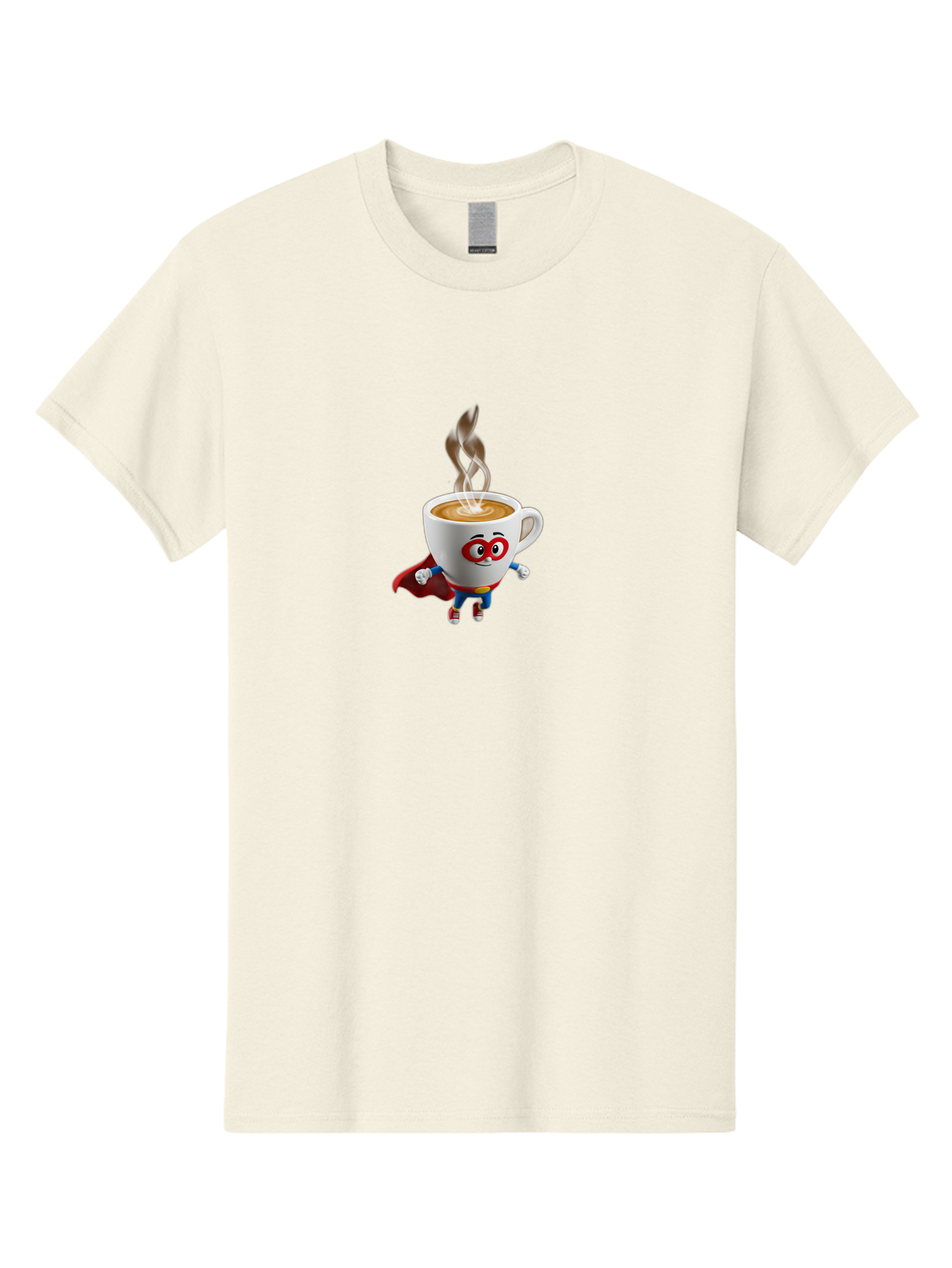 Coffee-Cup-Superhero Men'S Graphic Tee, 100% Cotton, Comfortable Casual Summer Wear, Machine Washable, Cartoon Coffee Cup, Superhero Character, Steaming Hot Coffee, Comic Style, Playful Design, Coffee Lover, Morning Motivation, Funny Artwork, Bab798 12