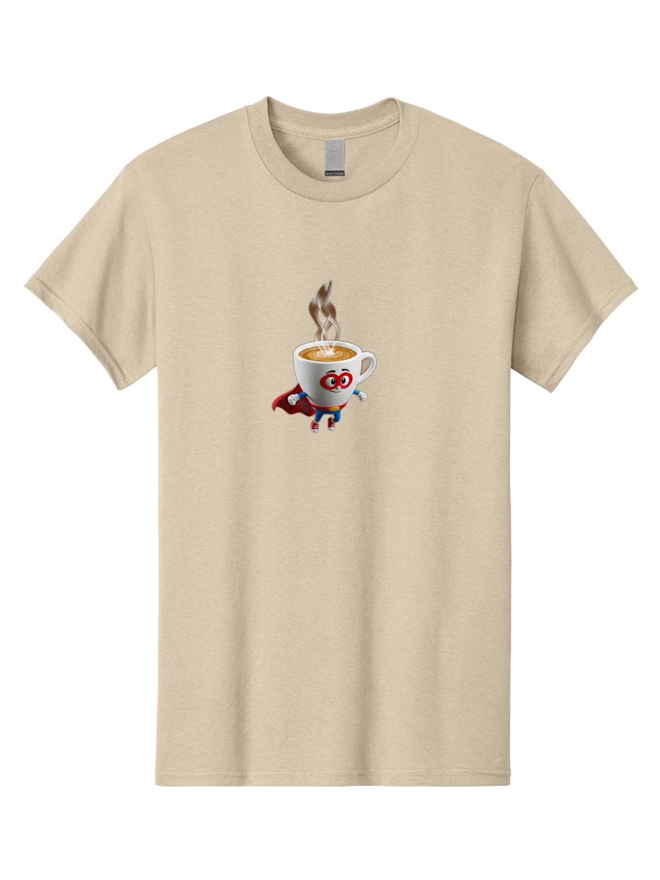 Coffee-Cup-Superhero Men'S Graphic Tee, 100% Cotton, Comfortable Casual Summer Wear, Machine Washable, Cartoon Coffee Cup, Superhero Character, Steaming Hot Coffee, Comic Style, Playful Design, Coffee Lover, Morning Motivation, Funny Artwork, Bab798 7