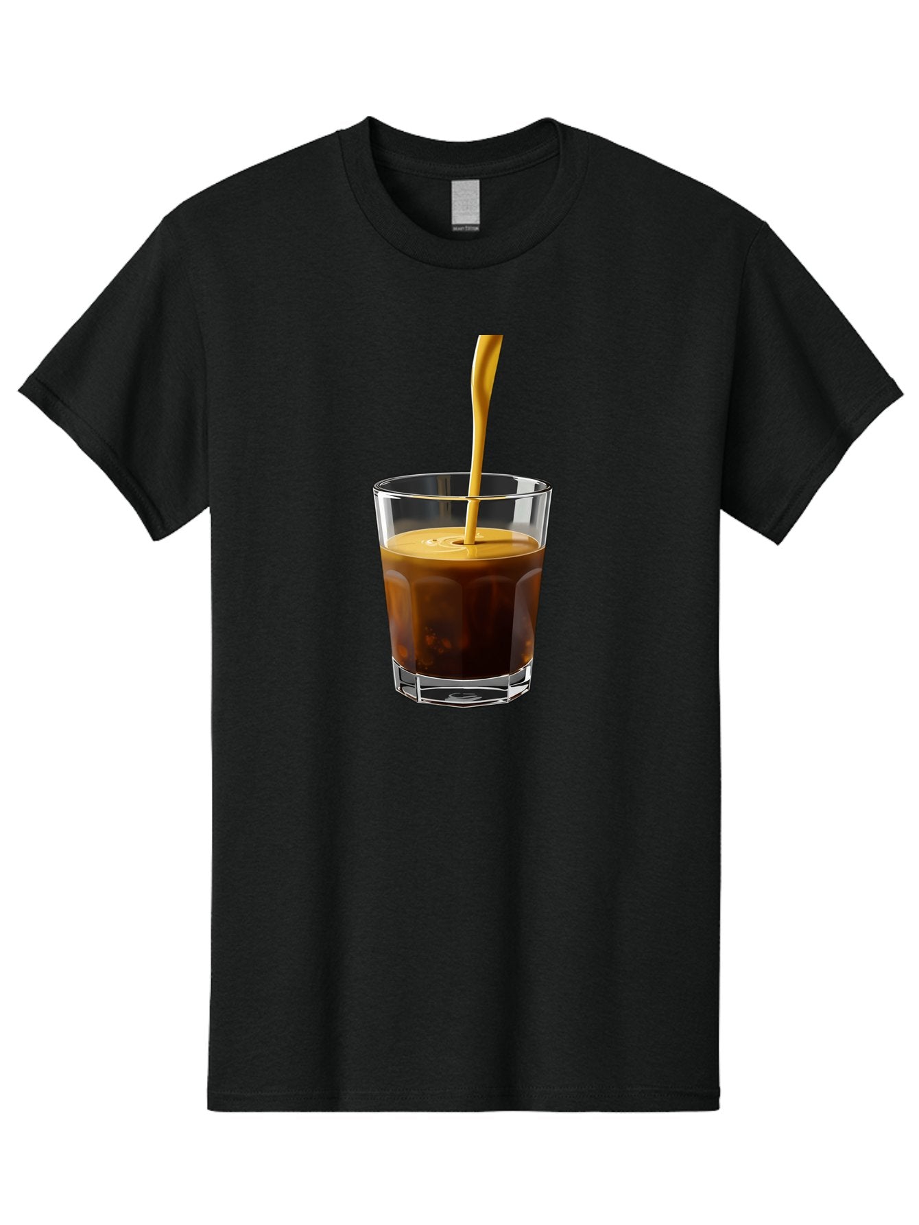 Coffee-In-Glass Men'S Graphic Tee, 100% Cotton, Comfortable Casual Summer Wear, Machine Washable, Coffee Being Poured, Espresso In A Glass, Coffee Drink, Creamy Texture, Rich Flavor, Coffee Lover, Morning Pick-Me-Up, Caffeine Fix Bab801 11