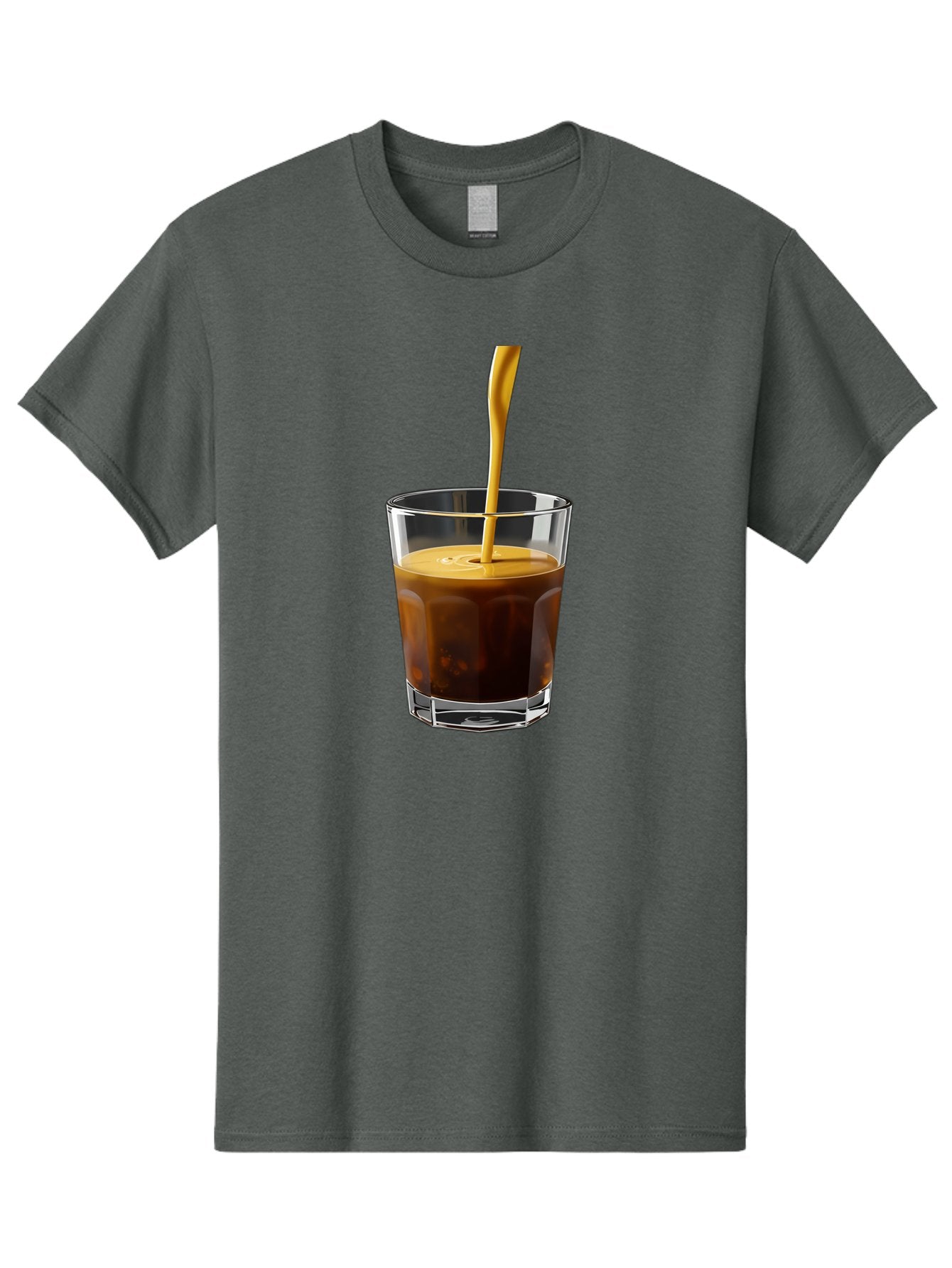 Coffee-In-Glass Men'S Graphic Tee, 100% Cotton, Comfortable Casual Summer Wear, Machine Washable, Coffee Being Poured, Espresso In A Glass, Coffee Drink, Creamy Texture, Rich Flavor, Coffee Lover, Morning Pick-Me-Up, Caffeine Fix Bab801 13