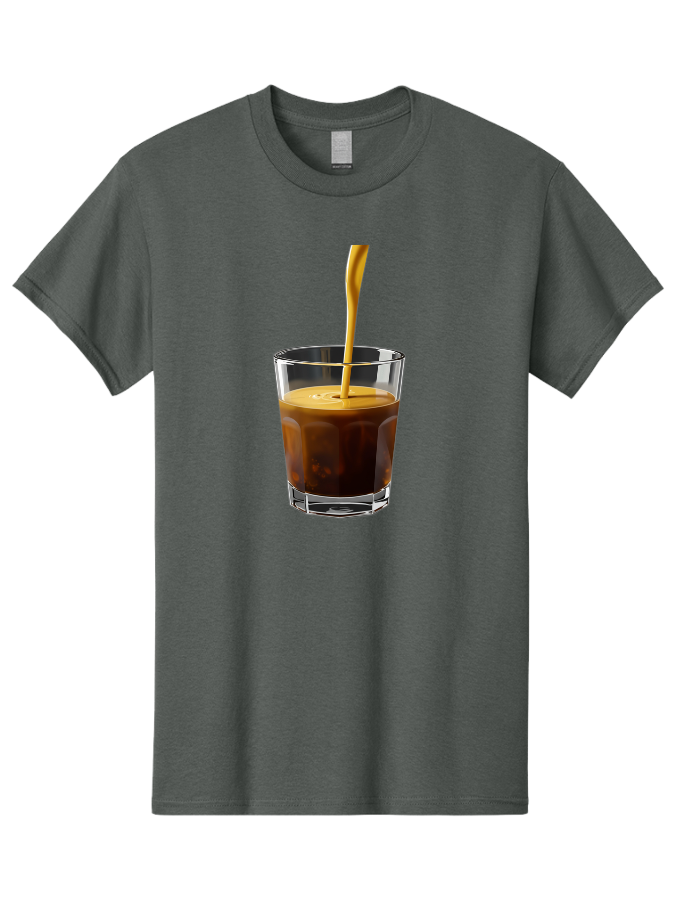 Coffee-In-Glass Men'S Graphic Tee, 100% Cotton, Comfortable Casual Summer Wear, Machine Washable, Coffee Being Poured, Espresso In A Glass, Coffee Drink, Creamy Texture, Rich Flavor, Coffee Lover, Morning Pick-Me-Up, Caffeine Fix Bab801 15