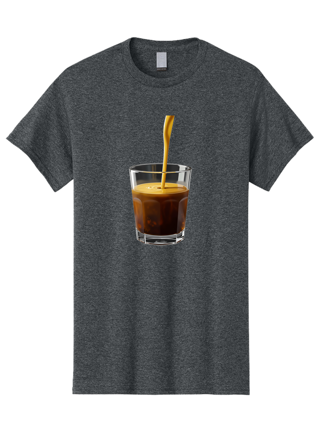 Coffee-In-Glass Men'S Graphic Tee, 100% Cotton, Comfortable Casual Summer Wear, Machine Washable, Coffee Being Poured, Espresso In A Glass, Coffee Drink, Creamy Texture, Rich Flavor, Coffee Lover, Morning Pick-Me-Up, Caffeine Fix Bab801 9