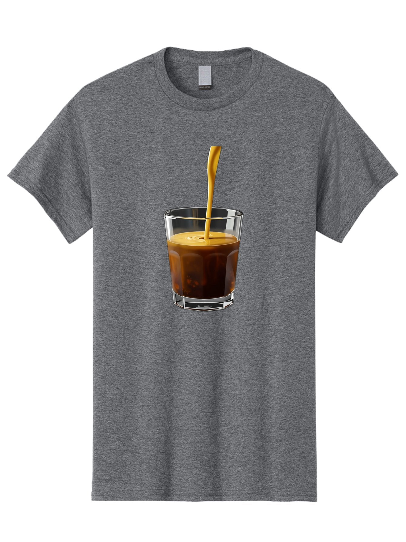 Coffee-In-Glass Men'S Graphic Tee, 100% Cotton, Comfortable Casual Summer Wear, Machine Washable, Coffee Being Poured, Espresso In A Glass, Coffee Drink, Creamy Texture, Rich Flavor, Coffee Lover, Morning Pick-Me-Up, Caffeine Fix Bab801 10