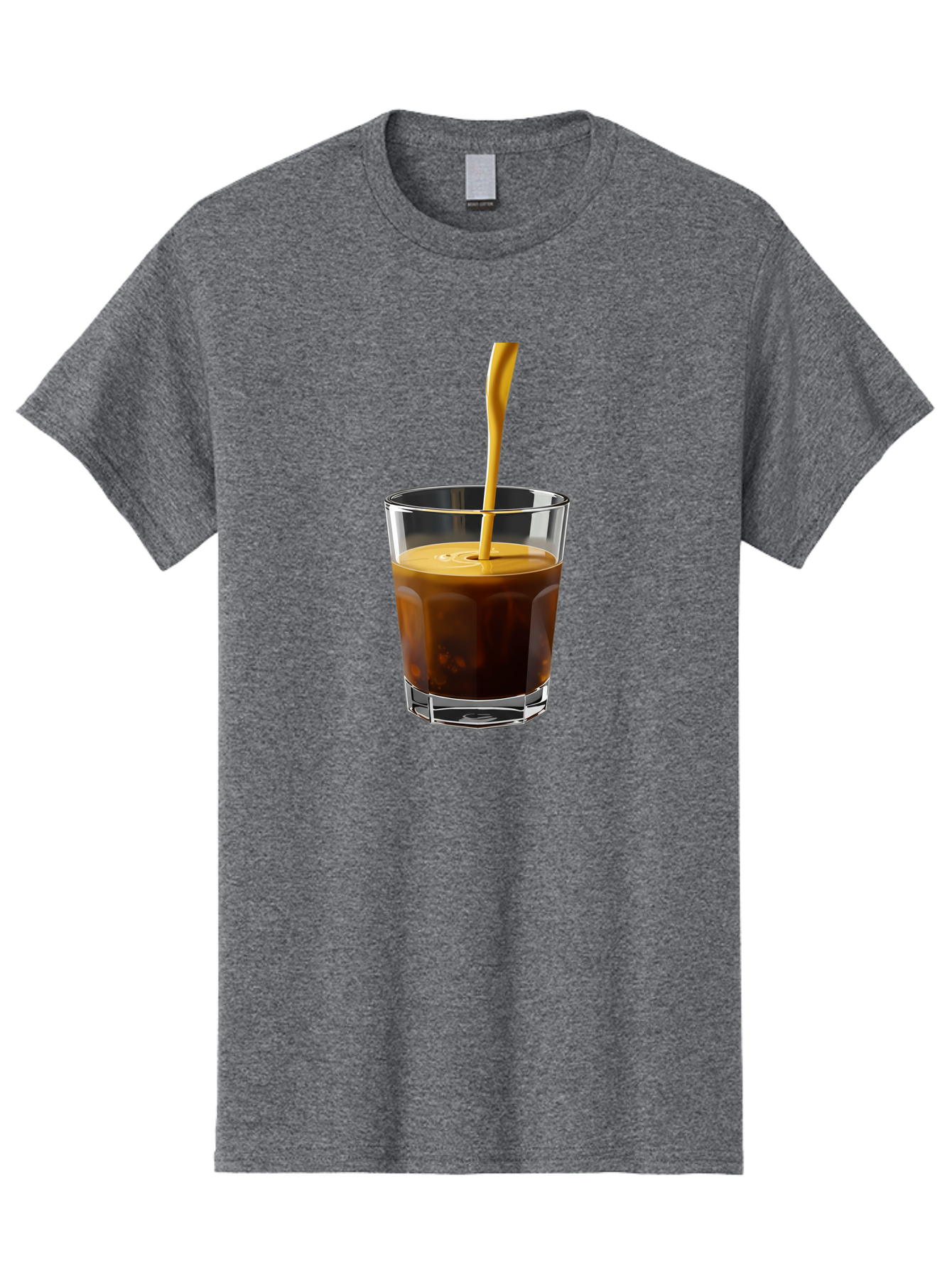 Coffee-In-Glass Men'S Graphic Tee, 100% Cotton, Comfortable Casual Summer Wear, Machine Washable, Coffee Being Poured, Espresso In A Glass, Coffee Drink, Creamy Texture, Rich Flavor, Coffee Lover, Morning Pick-Me-Up, Caffeine Fix Bab801 14