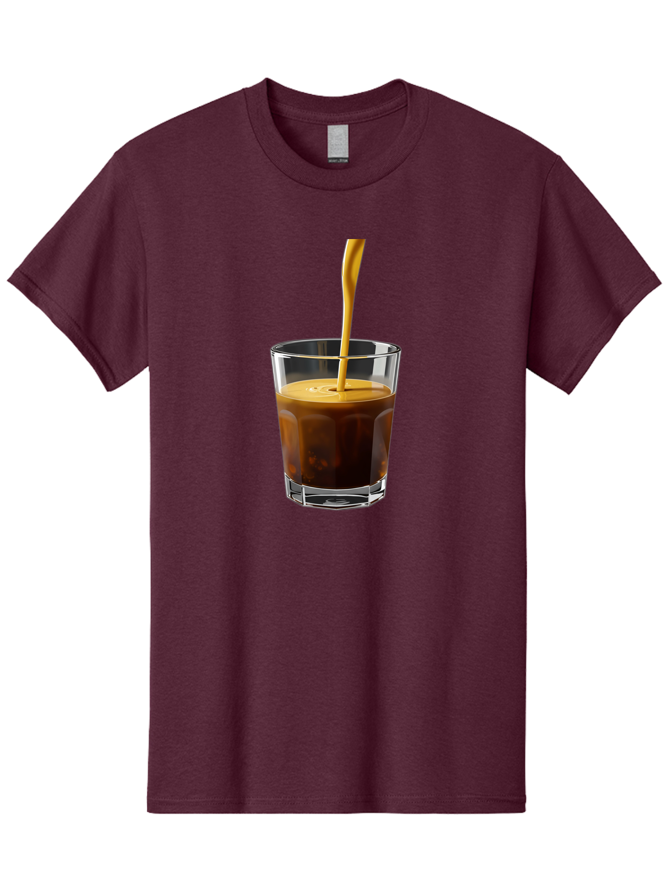 Coffee-In-Glass Men'S Graphic Tee, 100% Cotton, Comfortable Casual Summer Wear, Machine Washable, Coffee Being Poured, Espresso In A Glass, Coffee Drink, Creamy Texture, Rich Flavor, Coffee Lover, Morning Pick-Me-Up, Caffeine Fix Bab801 7