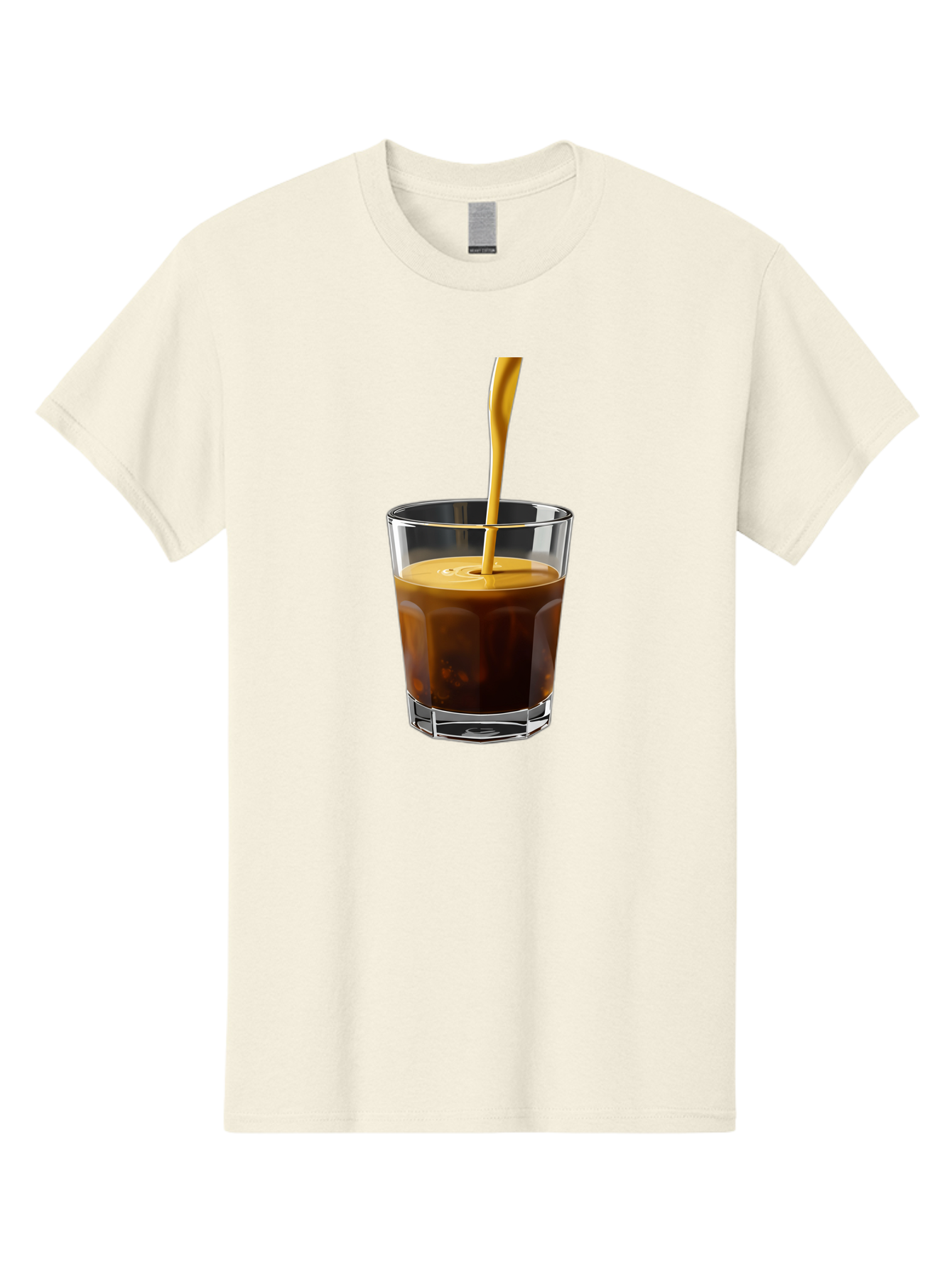 Coffee-In-Glass Men'S Graphic Tee, 100% Cotton, Comfortable Casual Summer Wear, Machine Washable, Coffee Being Poured, Espresso In A Glass, Coffee Drink, Creamy Texture, Rich Flavor, Coffee Lover, Morning Pick-Me-Up, Caffeine Fix Bab801 10