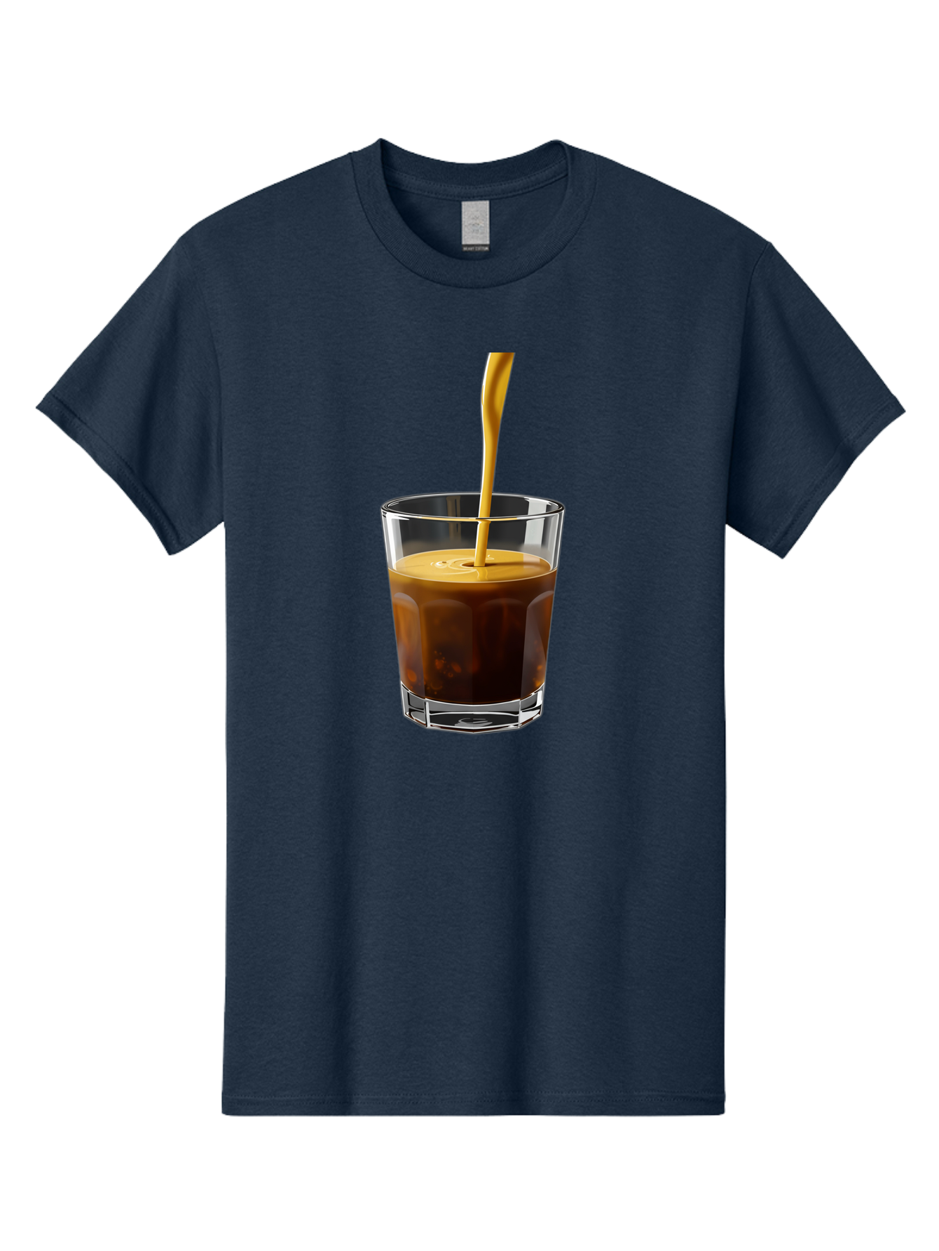 Coffee-In-Glass Men'S Graphic Tee, 100% Cotton, Comfortable Casual Summer Wear, Machine Washable, Coffee Being Poured, Espresso In A Glass, Coffee Drink, Creamy Texture, Rich Flavor, Coffee Lover, Morning Pick-Me-Up, Caffeine Fix Bab801 12