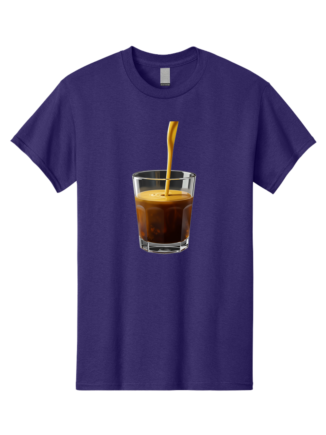 Coffee-In-Glass Men'S Graphic Tee, 100% Cotton, Comfortable Casual Summer Wear, Machine Washable, Coffee Being Poured, Espresso In A Glass, Coffee Drink, Creamy Texture, Rich Flavor, Coffee Lover, Morning Pick-Me-Up, Caffeine Fix Bab801 11