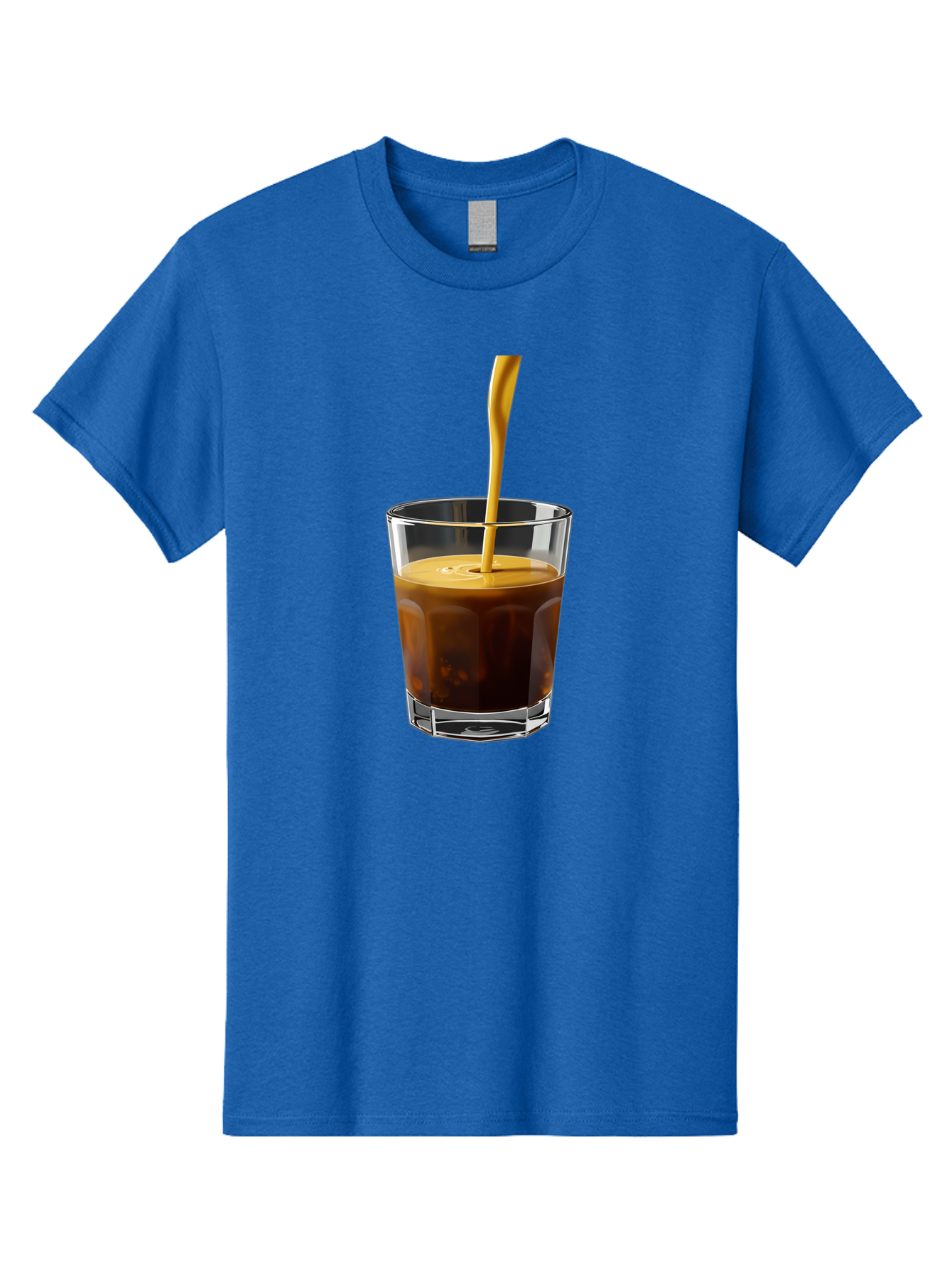 Coffee-In-Glass Men'S Graphic Tee, 100% Cotton, Comfortable Casual Summer Wear, Machine Washable, Coffee Being Poured, Espresso In A Glass, Coffee Drink, Creamy Texture, Rich Flavor, Coffee Lover, Morning Pick-Me-Up, Caffeine Fix Bab801 8