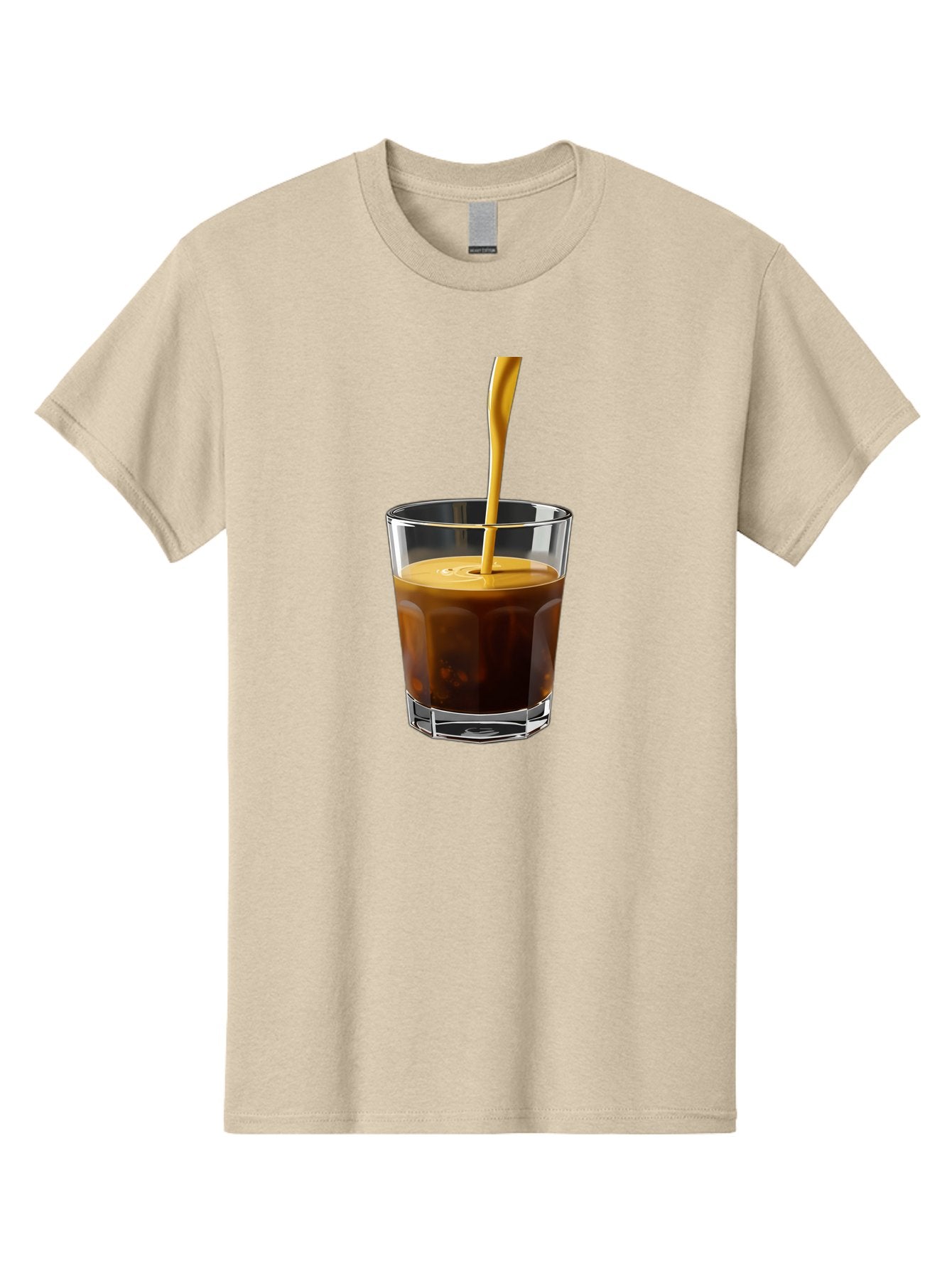 Coffee-In-Glass Men'S Graphic Tee, 100% Cotton, Comfortable Casual Summer Wear, Machine Washable, Coffee Being Poured, Espresso In A Glass, Coffee Drink, Creamy Texture, Rich Flavor, Coffee Lover, Morning Pick-Me-Up, Caffeine Fix Bab801 9