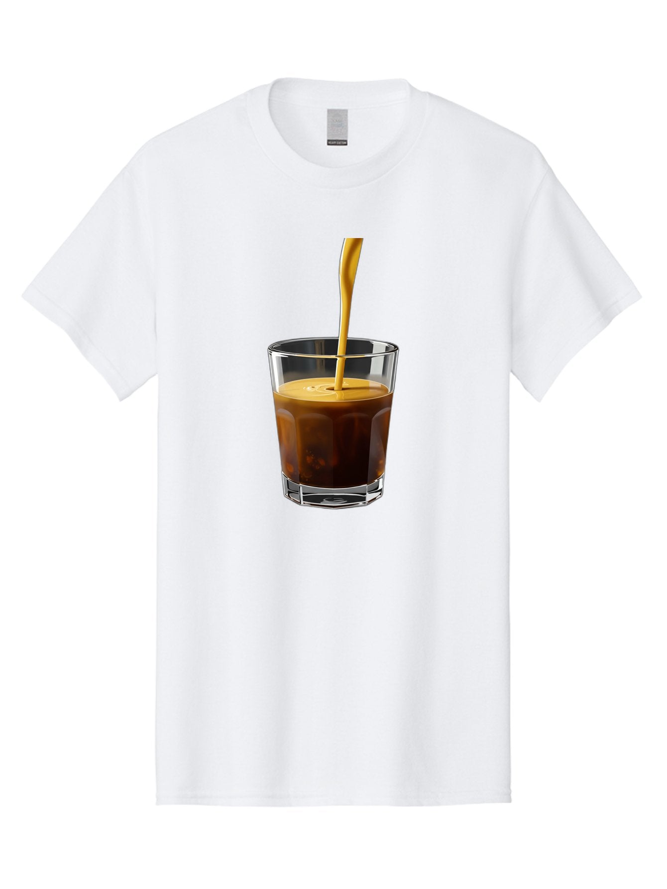 Coffee-In-Glass Men'S Graphic Tee, 100% Cotton, Comfortable Casual Summer Wear, Machine Washable, Coffee Being Poured, Espresso In A Glass, Coffee Drink, Creamy Texture, Rich Flavor, Coffee Lover, Morning Pick-Me-Up, Caffeine Fix Bab801 14