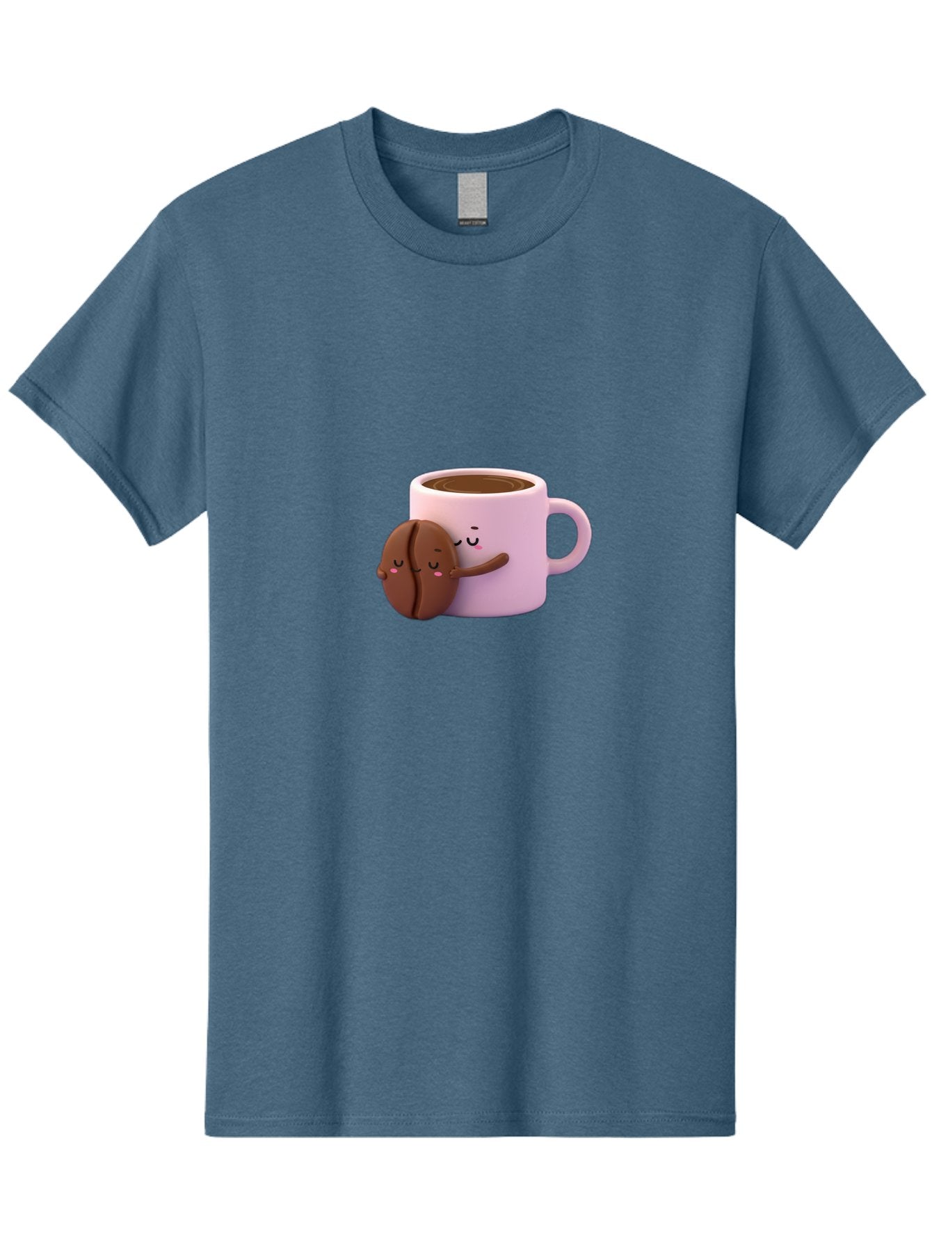 Coffee-Mug-Hugging-Cookie Men'S Graphic Tee, 100% Cotton, Comfortable Casual Summer Wear, Machine Washable, Cartoon Coffee Mug, Chocolate Chip Cookie, Kawaii Characters, Adorable Hugs, Happy Faces, Coffee Break, Sweet Treats, Yummy Goodies Bab803 10