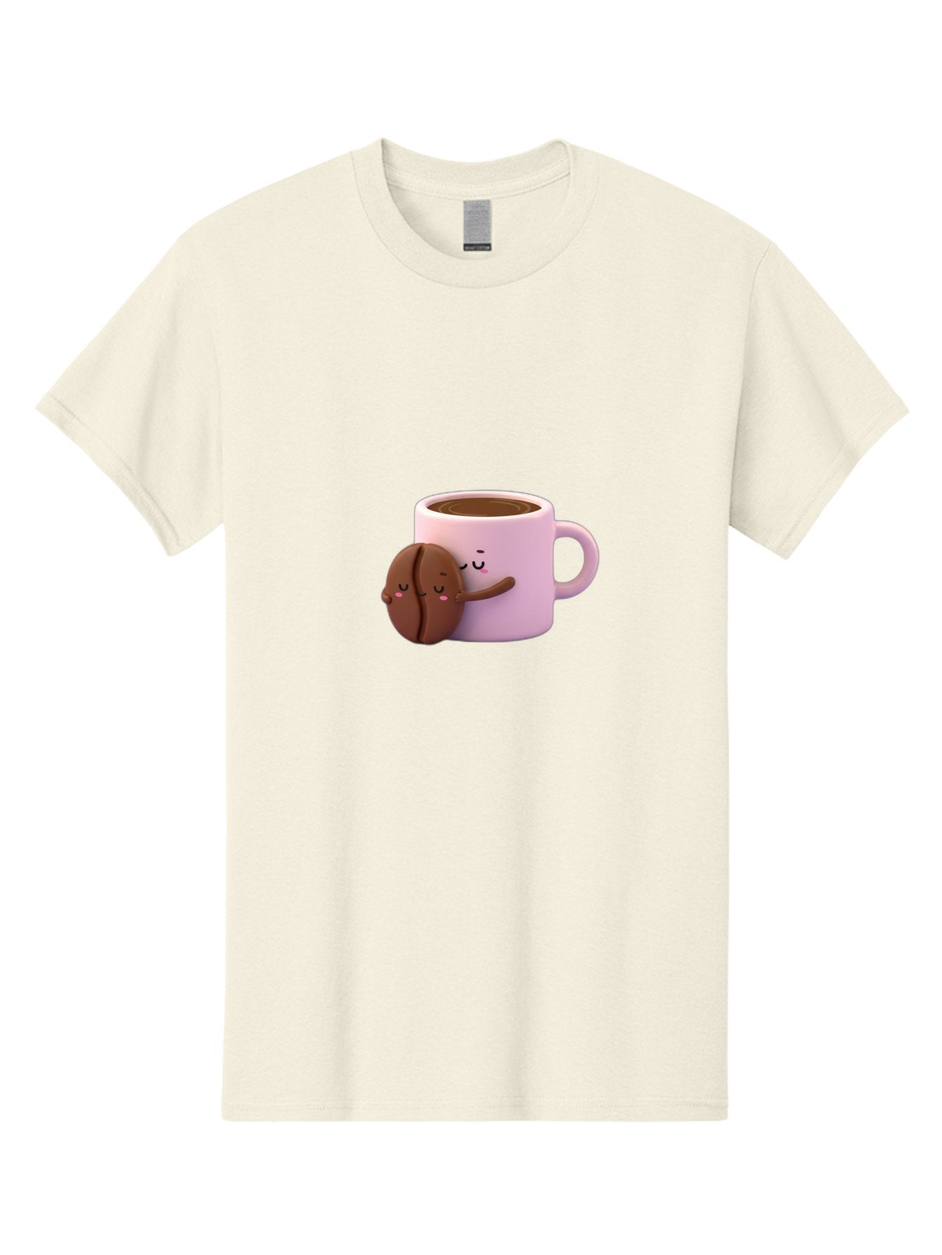 Coffee-Mug-Hugging-Cookie Men'S Graphic Tee, 100% Cotton, Comfortable Casual Summer Wear, Machine Washable, Cartoon Coffee Mug, Chocolate Chip Cookie, Kawaii Characters, Adorable Hugs, Happy Faces, Coffee Break, Sweet Treats, Yummy Goodies Bab803 12