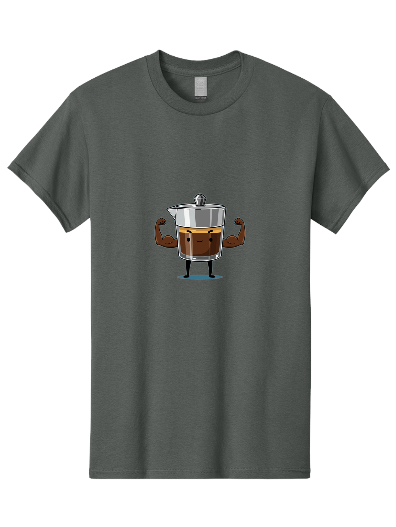 Coffee-Pot Men'S Graphic Tee, 100% Cotton, Comfortable Casual Summer Wear, Machine Washable, Coffee Pot Character, Flexing Arms, Strong Coffee, Cartoon Coffee, Humorous Design, Coffee Humor, Funny Coffee, Coffee Love, Morning Coffee Bab806 11
