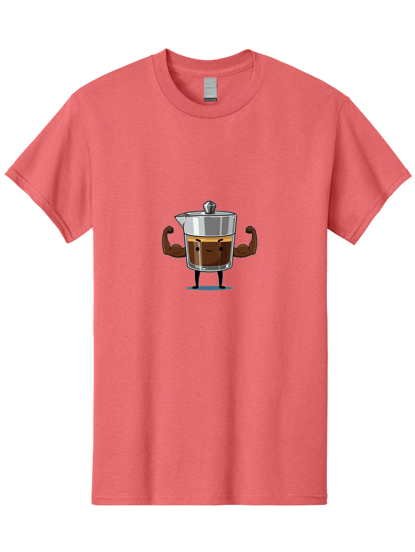 Coffee-Pot Men'S Graphic Tee, 100% Cotton, Comfortable Casual Summer Wear, Machine Washable, Coffee Pot Character, Flexing Arms, Strong Coffee, Cartoon Coffee, Humorous Design, Coffee Humor, Funny Coffee, Coffee Love, Morning Coffee Bab806 14