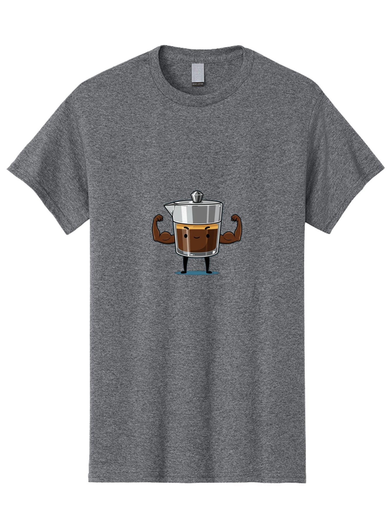 Coffee-Pot Men'S Graphic Tee, 100% Cotton, Comfortable Casual Summer Wear, Machine Washable, Coffee Pot Character, Flexing Arms, Strong Coffee, Cartoon Coffee, Humorous Design, Coffee Humor, Funny Coffee, Coffee Love, Morning Coffee Bab806 7
