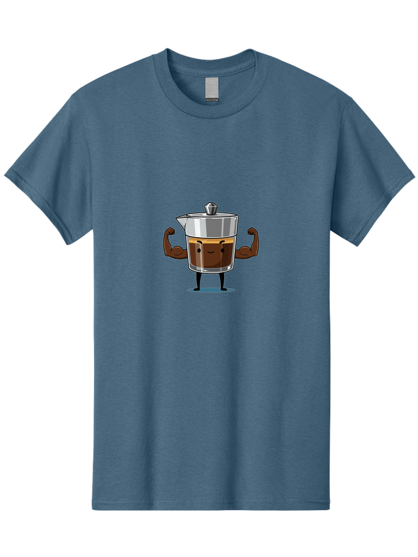 Coffee-Pot Men'S Graphic Tee, 100% Cotton, Comfortable Casual Summer Wear, Machine Washable, Coffee Pot Character, Flexing Arms, Strong Coffee, Cartoon Coffee, Humorous Design, Coffee Humor, Funny Coffee, Coffee Love, Morning Coffee Bab806 12