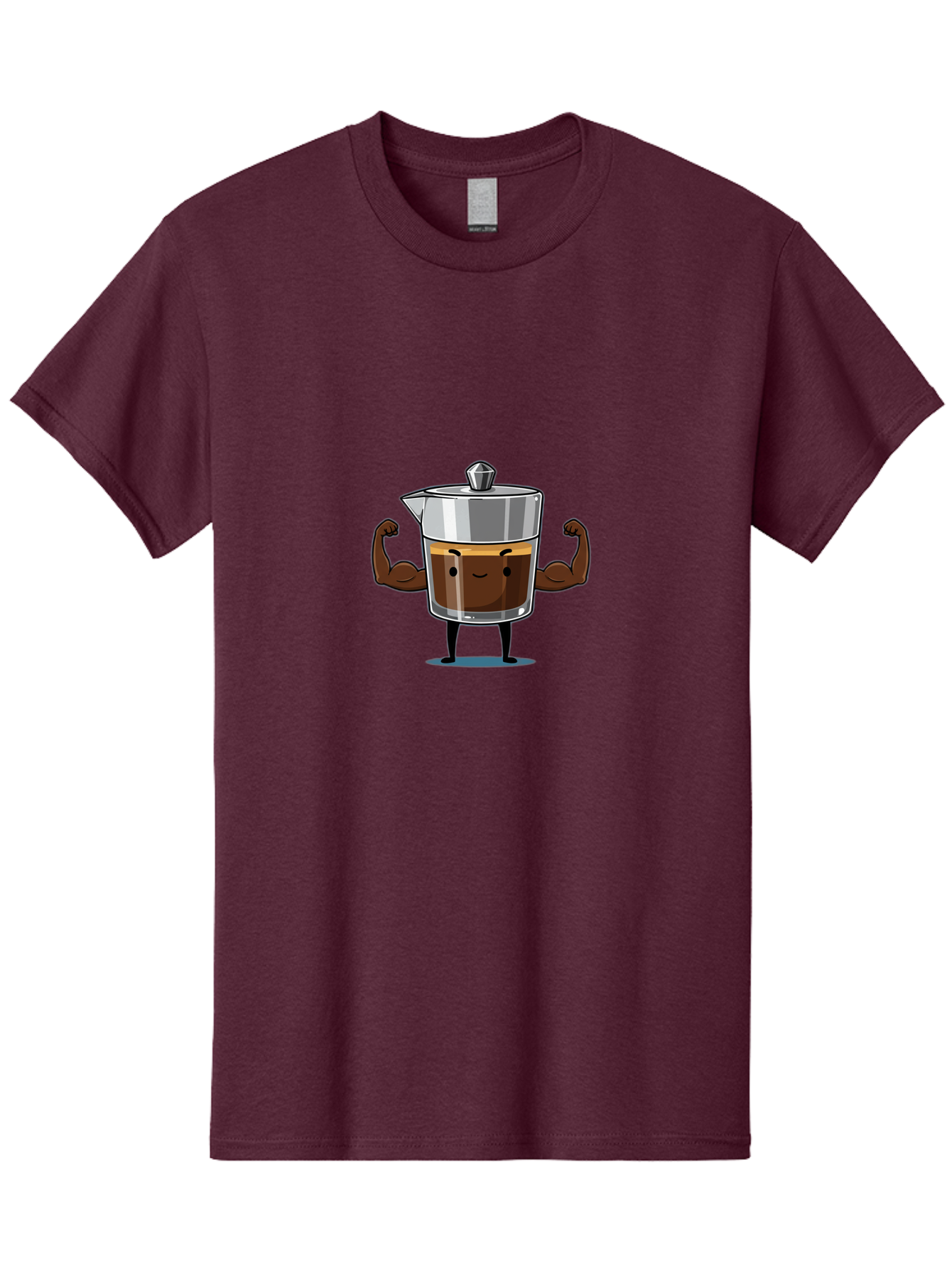 Coffee-Pot Men'S Graphic Tee, 100% Cotton, Comfortable Casual Summer Wear, Machine Washable, Coffee Pot Character, Flexing Arms, Strong Coffee, Cartoon Coffee, Humorous Design, Coffee Humor, Funny Coffee, Coffee Love, Morning Coffee Bab806 15