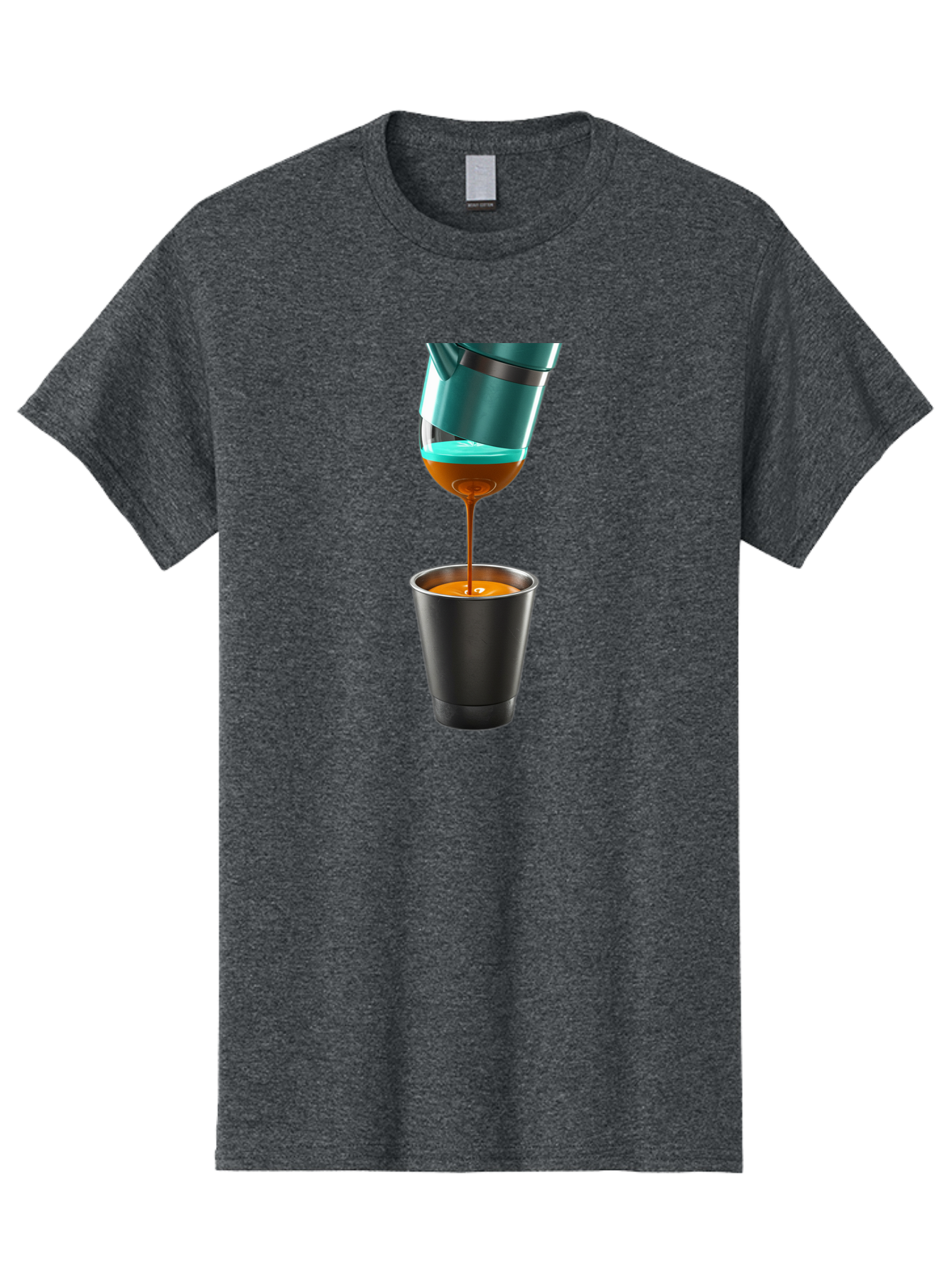 Coffee-Pouring Men'S Graphic Tee, 100% Cotton, Comfortable Casual Summer Wear, Machine Washable, Espresso Being Poured, Coffee Machine, Dark Brown Liquid, Small Black Cup, Crema On Top, Coffee Lover, Morning Routine, Espresso Shot Bab807 11