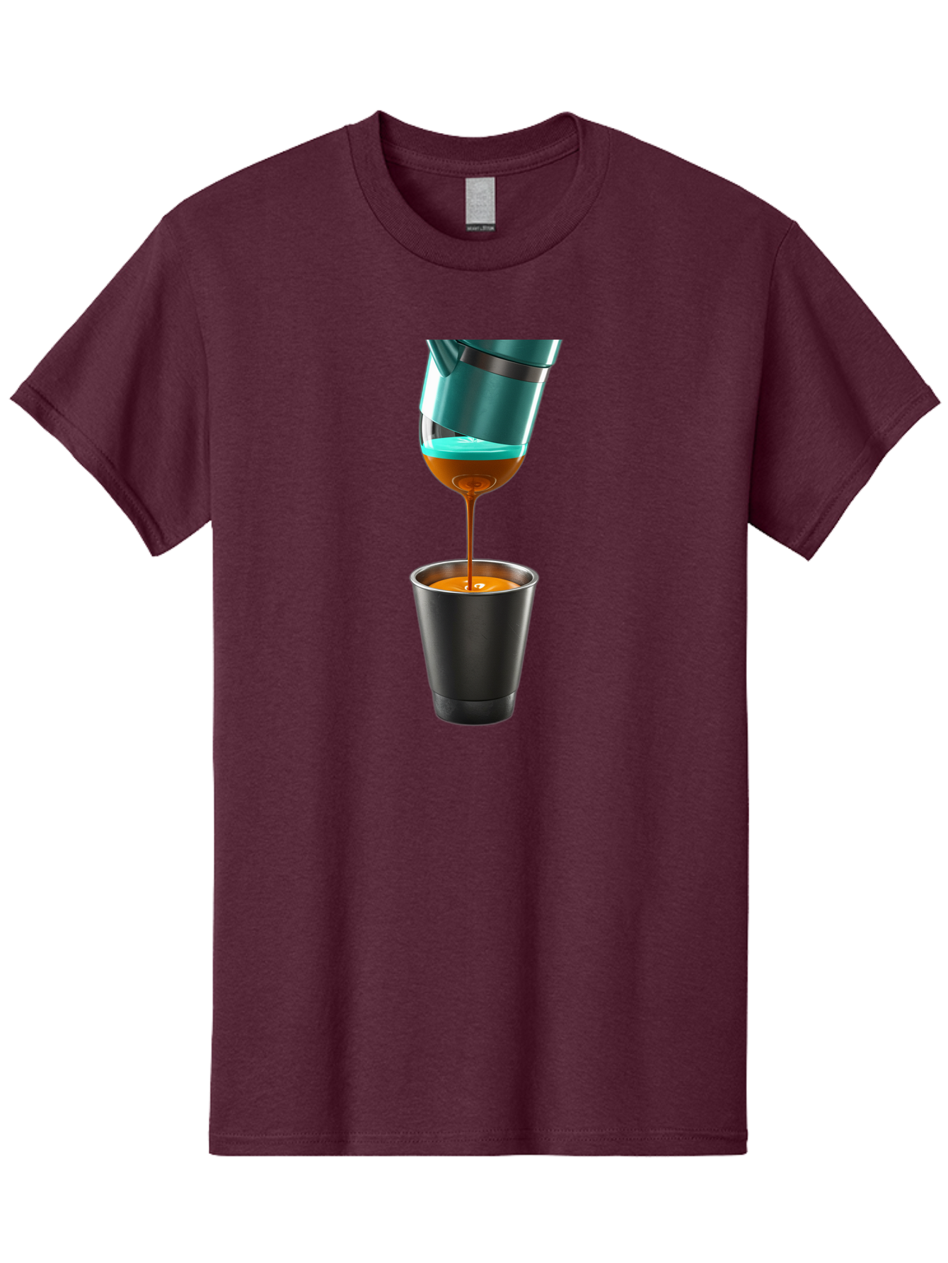 Coffee-Pouring Men'S Graphic Tee, 100% Cotton, Comfortable Casual Summer Wear, Machine Washable, Espresso Being Poured, Coffee Machine, Dark Brown Liquid, Small Black Cup, Crema On Top, Coffee Lover, Morning Routine, Espresso Shot Bab807 14