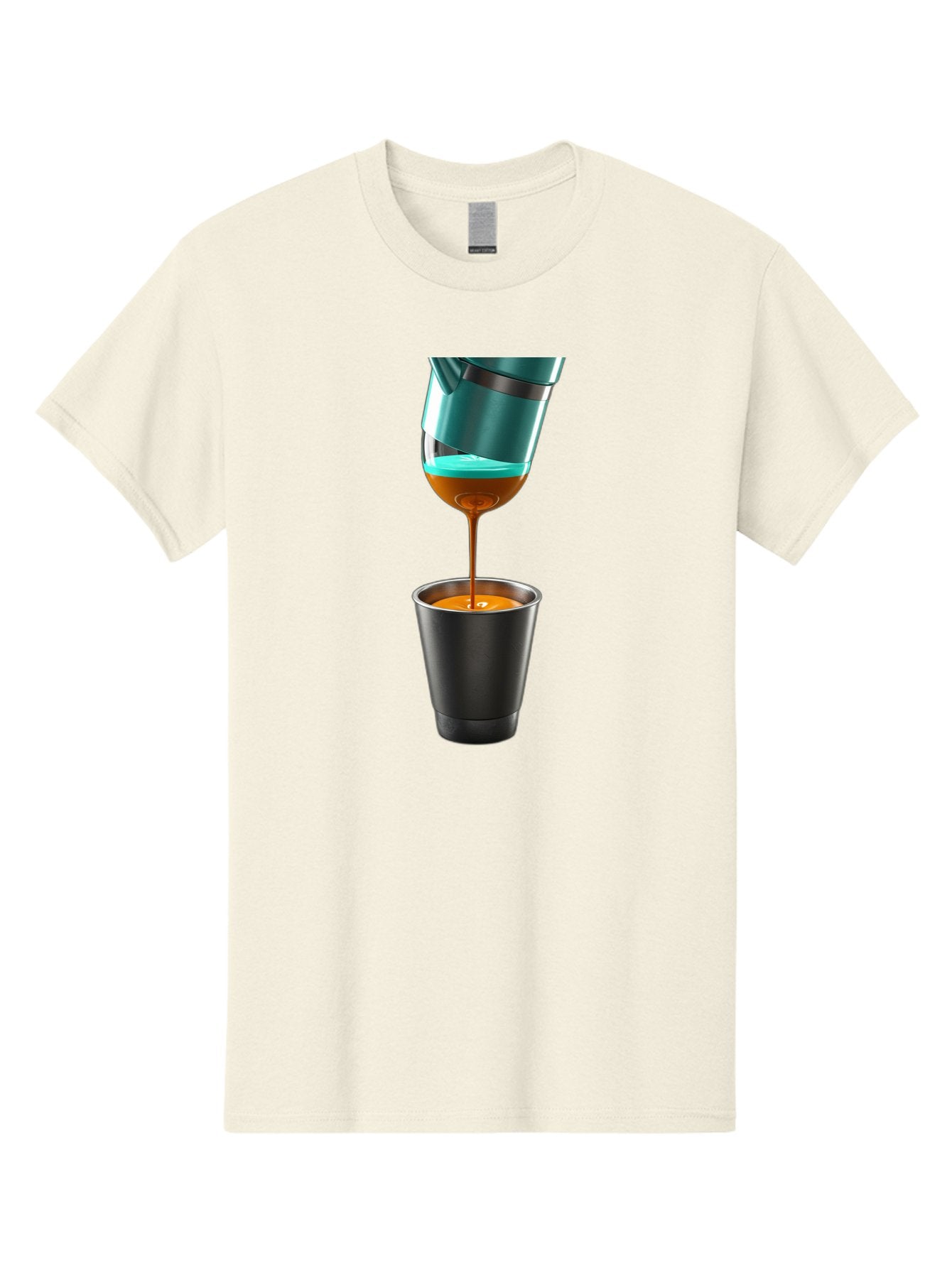 Coffee-Pouring Men'S Graphic Tee, 100% Cotton, Comfortable Casual Summer Wear, Machine Washable, Espresso Being Poured, Coffee Machine, Dark Brown Liquid, Small Black Cup, Crema On Top, Coffee Lover, Morning Routine, Espresso Shot Bab807 12