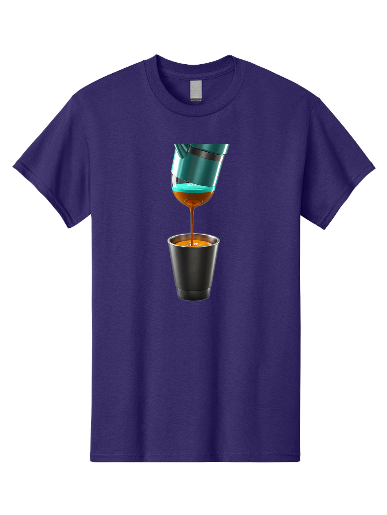 Coffee-Pouring Men'S Graphic Tee, 100% Cotton, Comfortable Casual Summer Wear, Machine Washable, Espresso Being Poured, Coffee Machine, Dark Brown Liquid, Small Black Cup, Crema On Top, Coffee Lover, Morning Routine, Espresso Shot Bab807 8