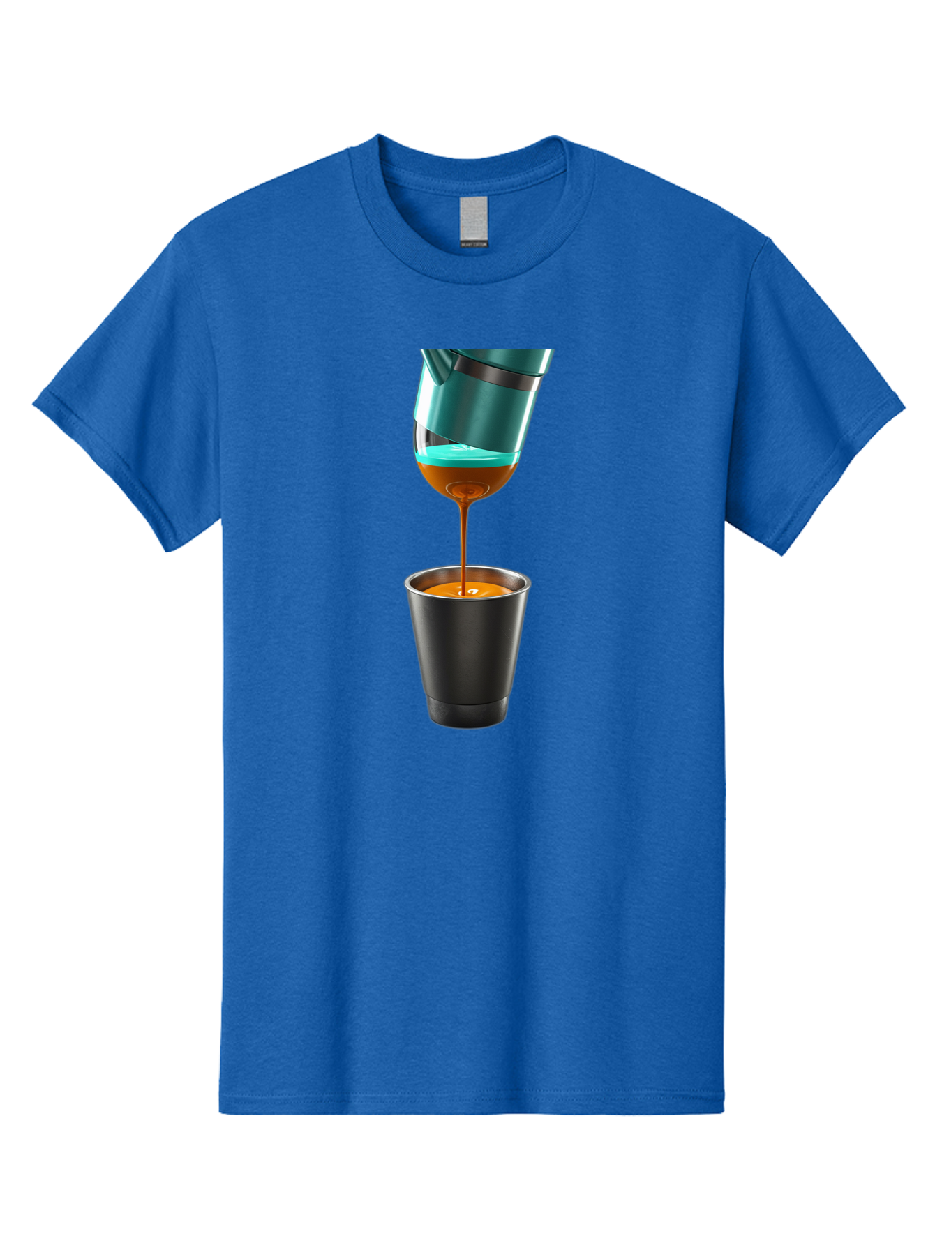 Coffee-Pouring Men'S Graphic Tee, 100% Cotton, Comfortable Casual Summer Wear, Machine Washable, Espresso Being Poured, Coffee Machine, Dark Brown Liquid, Small Black Cup, Crema On Top, Coffee Lover, Morning Routine, Espresso Shot Bab807 12