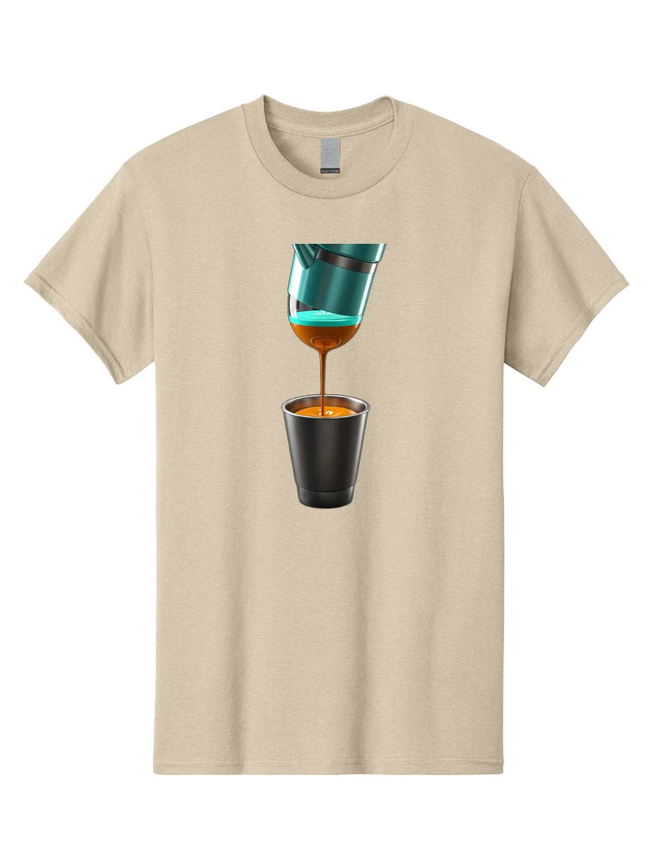 Coffee-Pouring Men'S Graphic Tee, 100% Cotton, Comfortable Casual Summer Wear, Machine Washable, Espresso Being Poured, Coffee Machine, Dark Brown Liquid, Small Black Cup, Crema On Top, Coffee Lover, Morning Routine, Espresso Shot Bab807 9