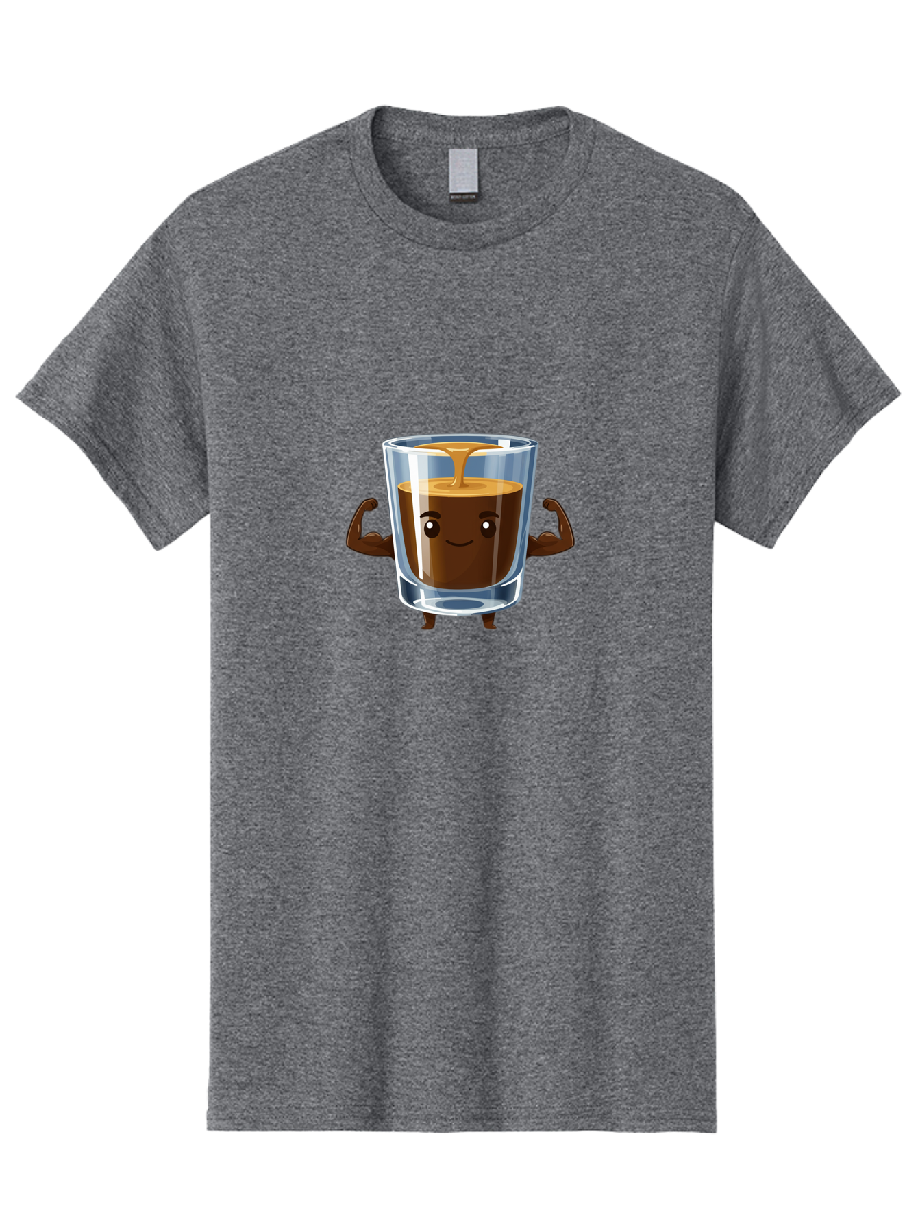 Coffee Men'S Graphic Tee, 100% Cotton, Comfortable Casual Summer Wear, Machine Washable, Cartoon Coffee, Strong Coffee, Animated Beverage, Humorous Design, Flexible Arms, Coffee Enthusiast, Cheerful Character, Coffee Lover, Funny Mascot Bab808 3