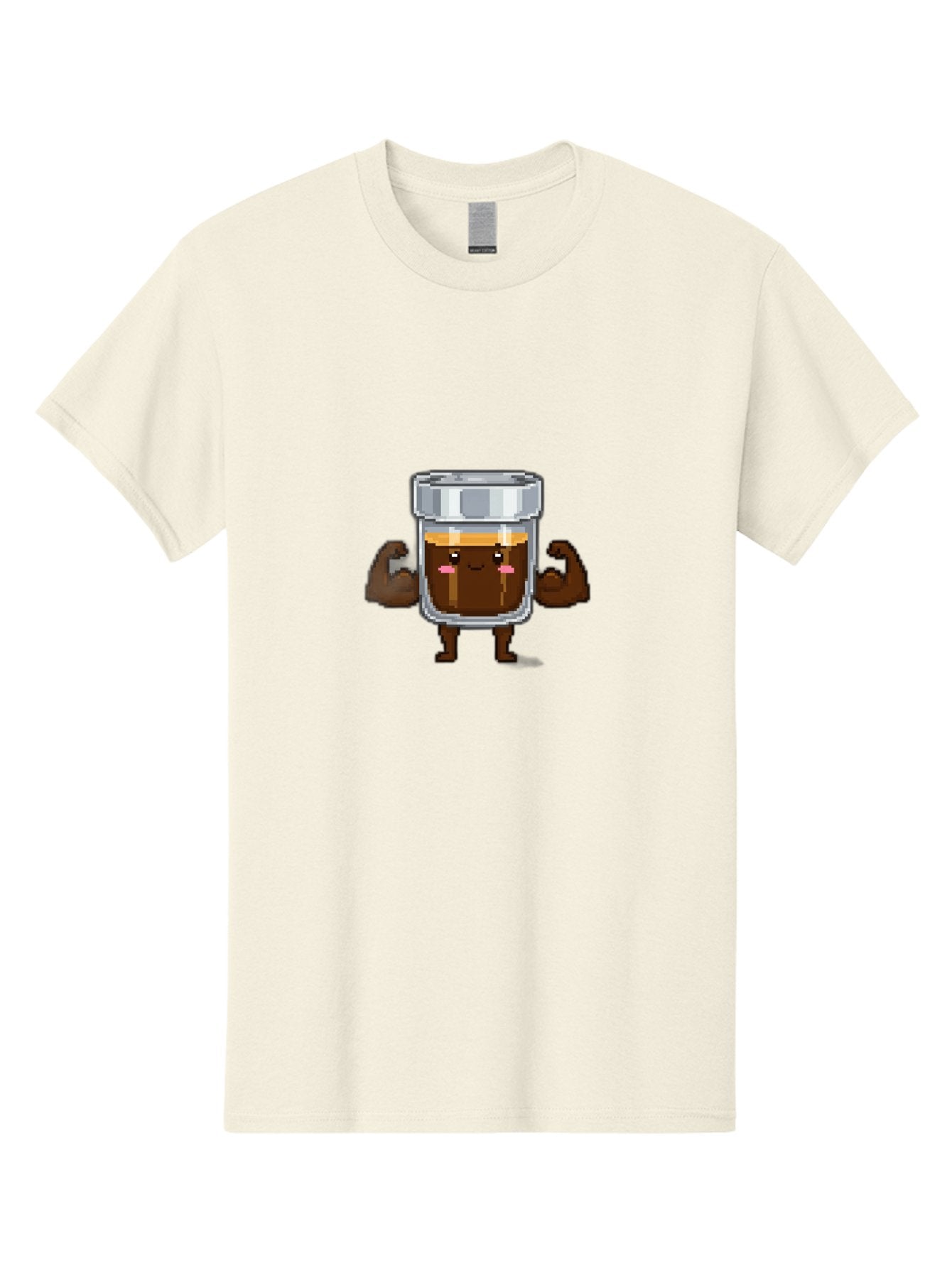 Cold-Brew Men'S Graphic Tee, 100% Cotton, Comfortable Casual Summer Wear, Machine Washable, Flexible Coffee, Coffee In A Jar, Caffeine Boost, Cartoon Character, Strong And Fit, Humorous Illustration, Pixel Art Bab809 15