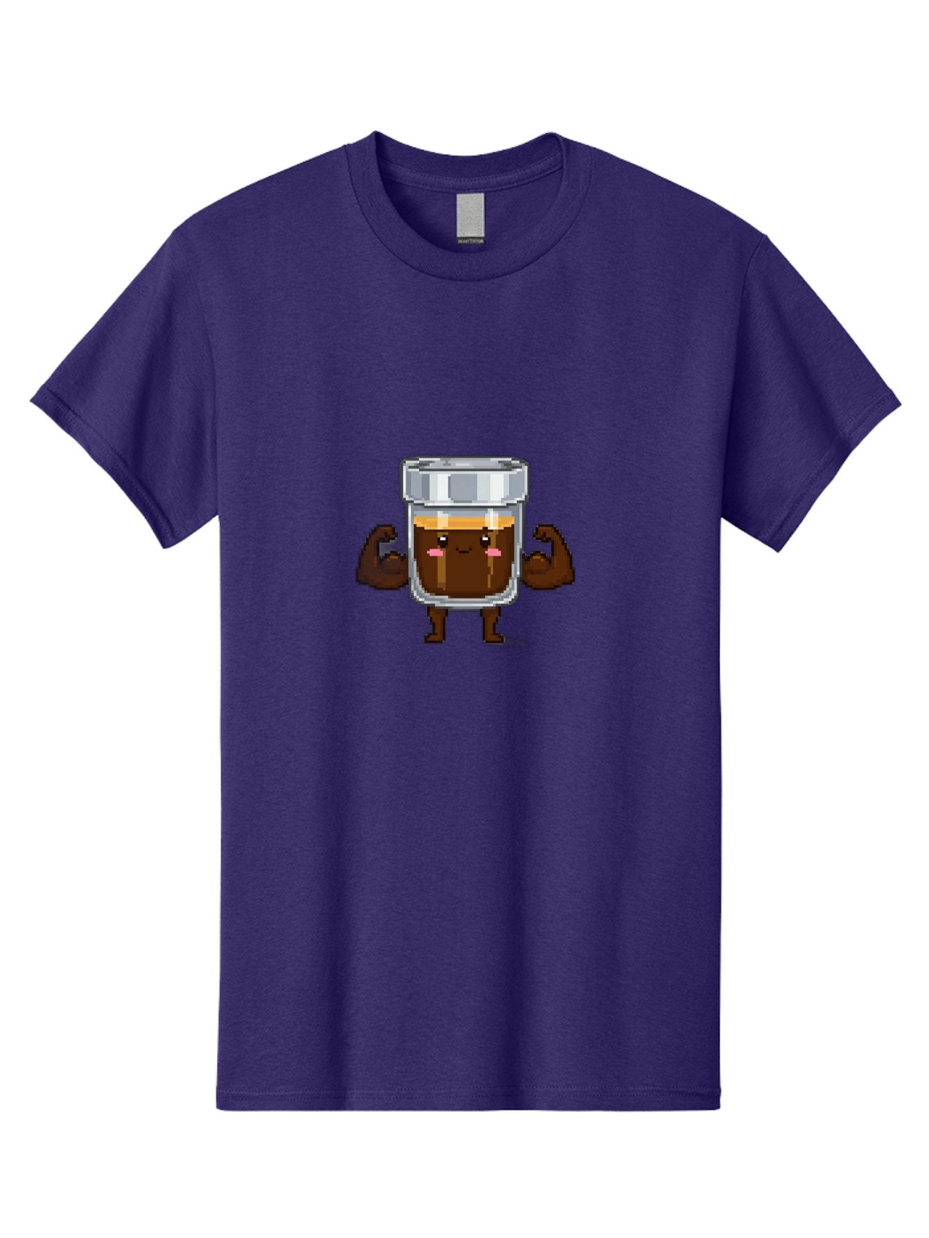 Cold-Brew Men'S Graphic Tee, 100% Cotton, Comfortable Casual Summer Wear, Machine Washable, Flexible Coffee, Coffee In A Jar, Caffeine Boost, Cartoon Character, Strong And Fit, Humorous Illustration, Pixel Art Bab809 10