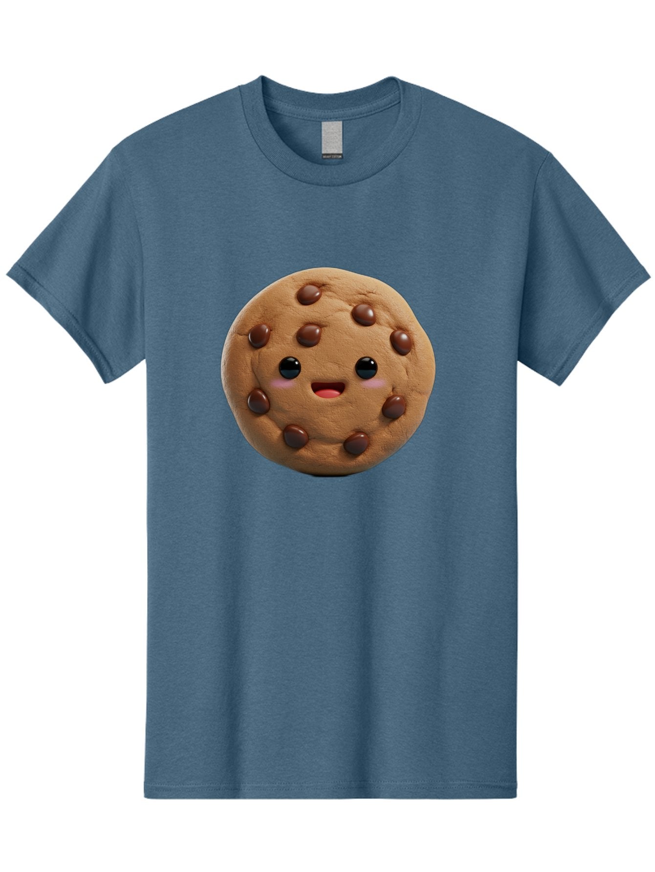 Cookie Men'S Graphic Tee, 100% Cotton, Comfortable Casual Summer Wear, Machine Washable, Chocolate Chip Cookie, Cartoon Cookie, Cookie Character, Cookie Face, Cute Cookie, Cookie Smile, Cookie Eyes, Cookie Mouth, Chocolate Chips Bab811 3