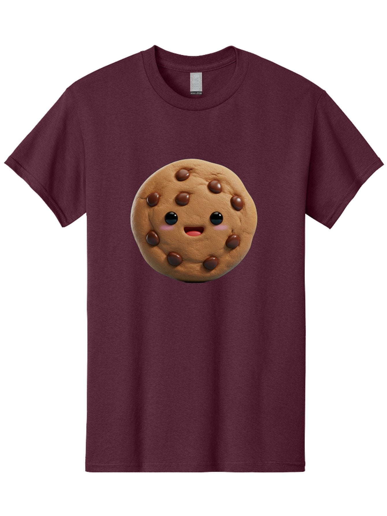 Cookie Men'S Graphic Tee, 100% Cotton, Comfortable Casual Summer Wear, Machine Washable, Chocolate Chip Cookie, Cartoon Cookie, Cookie Character, Cookie Face, Cute Cookie, Cookie Smile, Cookie Eyes, Cookie Mouth, Chocolate Chips Bab811 5