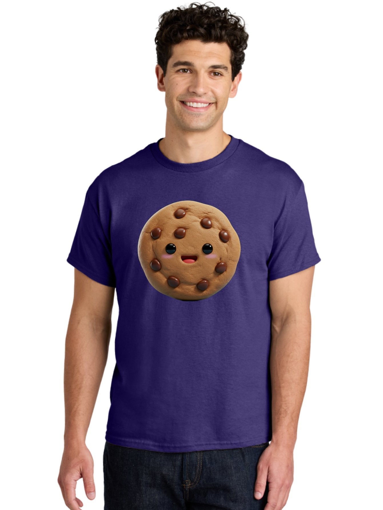 Cookie Men'S Graphic Tee, 100% Cotton, Comfortable Casual Summer Wear, Machine Washable, Chocolate Chip Cookie, Cartoon Cookie, Cookie Character, Cookie Face, Cute Cookie, Cookie Smile, Cookie Eyes, Cookie Mouth, Chocolate Chips Bab811 17