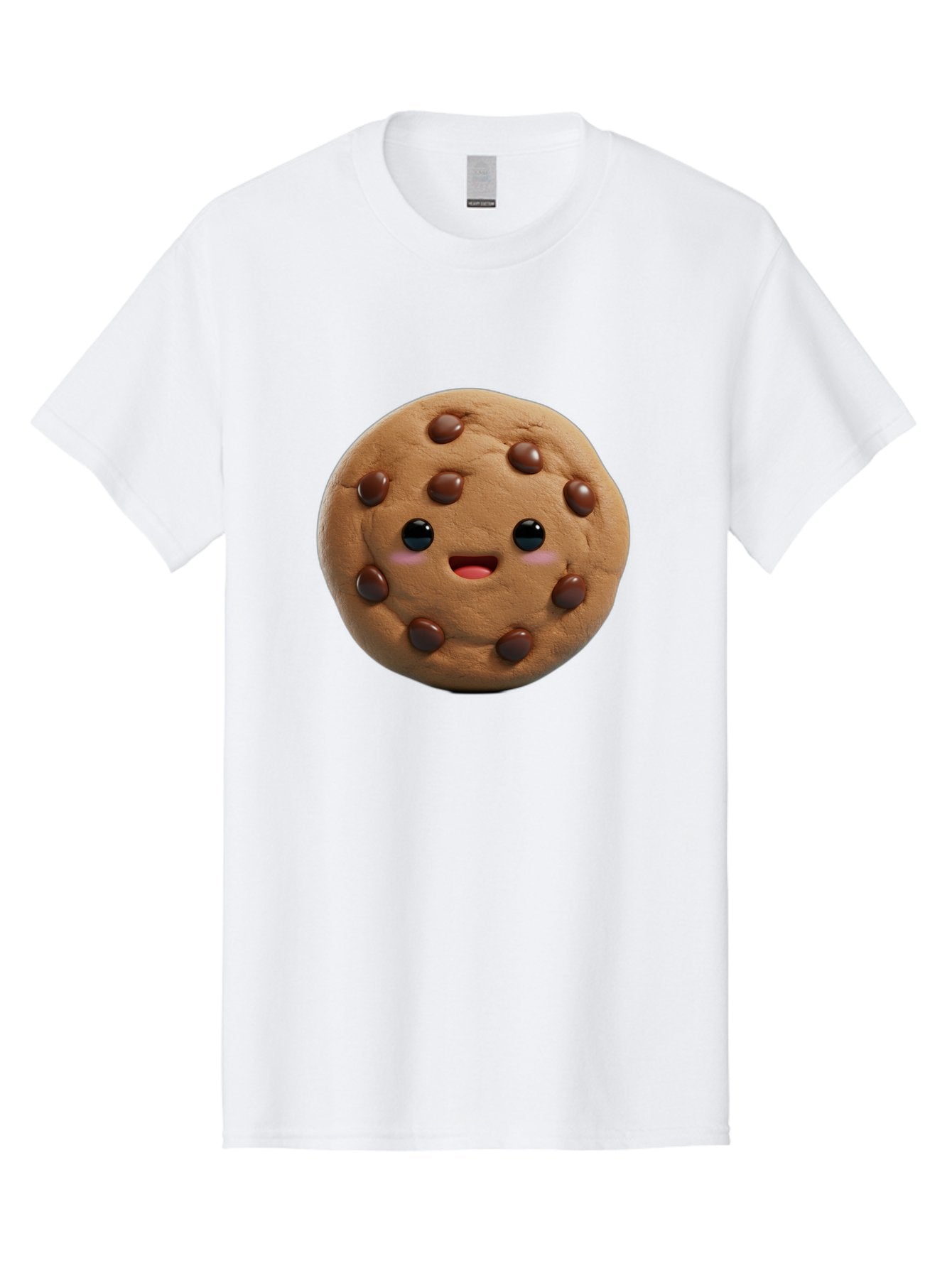 Cookie Men'S Graphic Tee, 100% Cotton, Comfortable Casual Summer Wear, Machine Washable, Chocolate Chip Cookie, Cartoon Cookie, Cookie Character, Cookie Face, Cute Cookie, Cookie Smile, Cookie Eyes, Cookie Mouth, Chocolate Chips Bab811