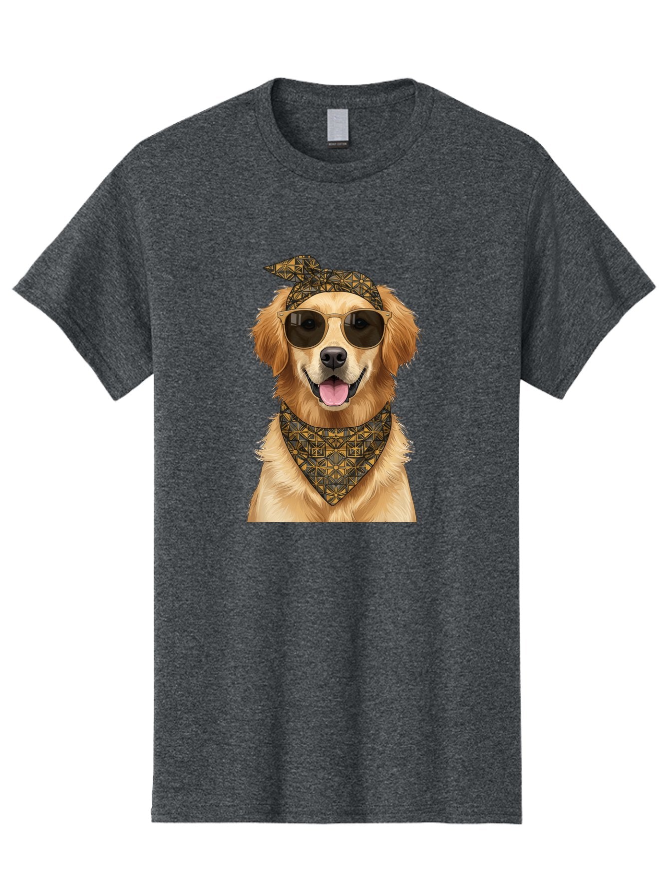 Cool-Dog-3 Men'S Graphic Tee, 100% Cotton, Comfortable Casual Summer Wear, Machine Washable, Happy Dog, Golden Retriever, Sunglasses, Bandana, Cool Dog, Furry Friend, Funky Pet, Trendy Animal, Dog Accessories, Pet Fashion Bab814 10