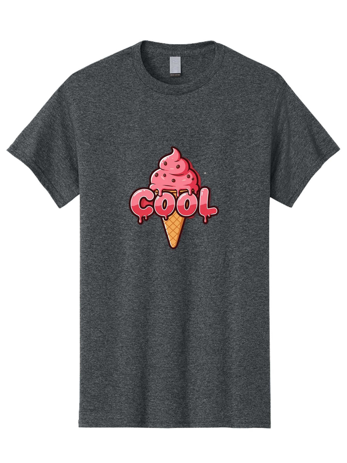 Cool-Ice-Cream Men'S Graphic Tee, 100% Cotton, Comfortable Casual Summer Wear, Machine Washable, Cool Ice Cream, Sweet Treat, Ice Cream Cone, Melting Ice Cream, Dripping Ice Cream, Summer Dessert, Chocolate Chip Ice Cream, Cartoon Illustration Bab816 8