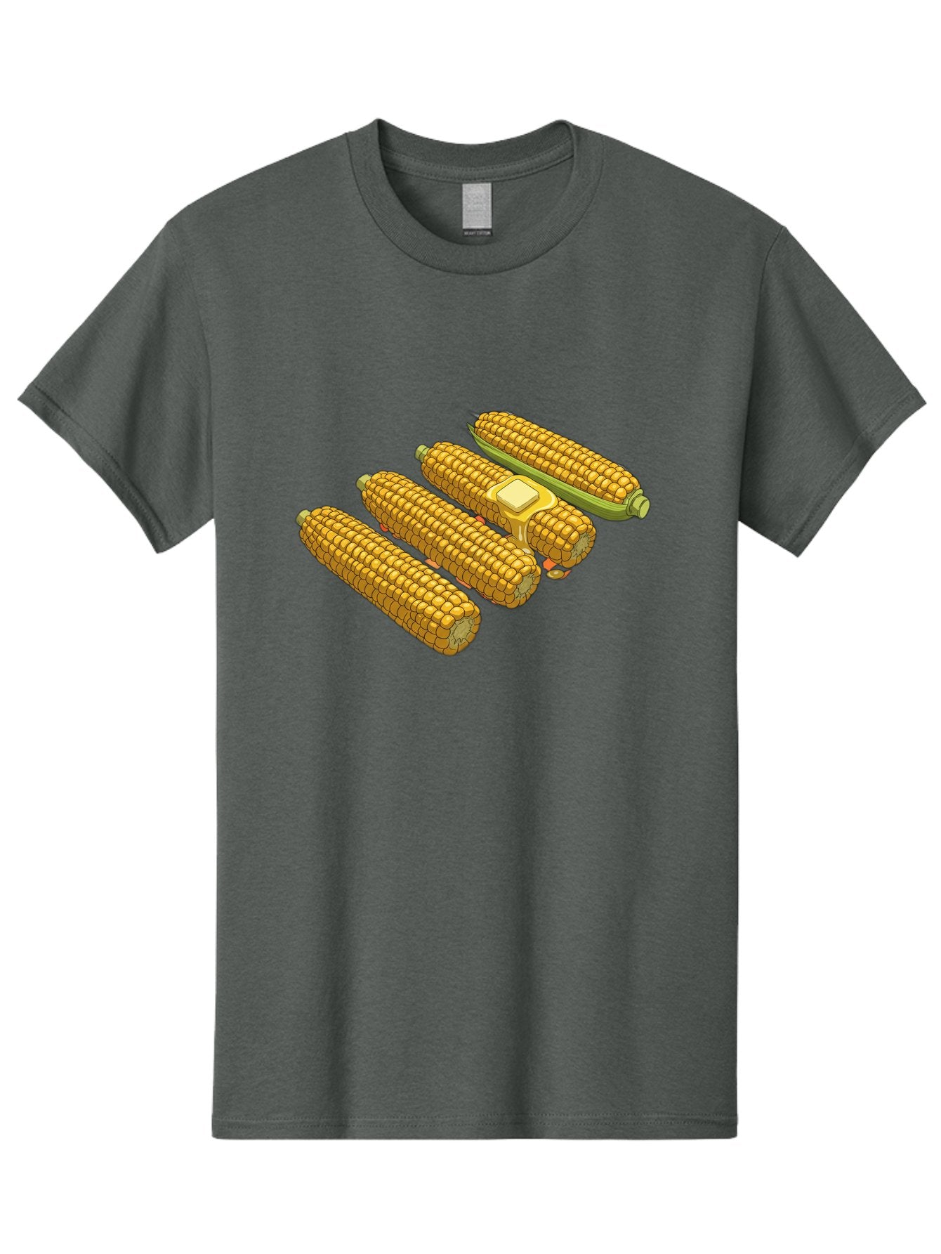 Corn-On-The-Cob Men'S Graphic Tee, 100% Cotton, Comfortable Casual Summer Wear, Machine Washable, Corn On The Cob, Yellow Corn, Ear Of Corn, Corn Kernels, Corn Illustration, Food Graphic, Summer Food, Healthy Snack Bab818 6