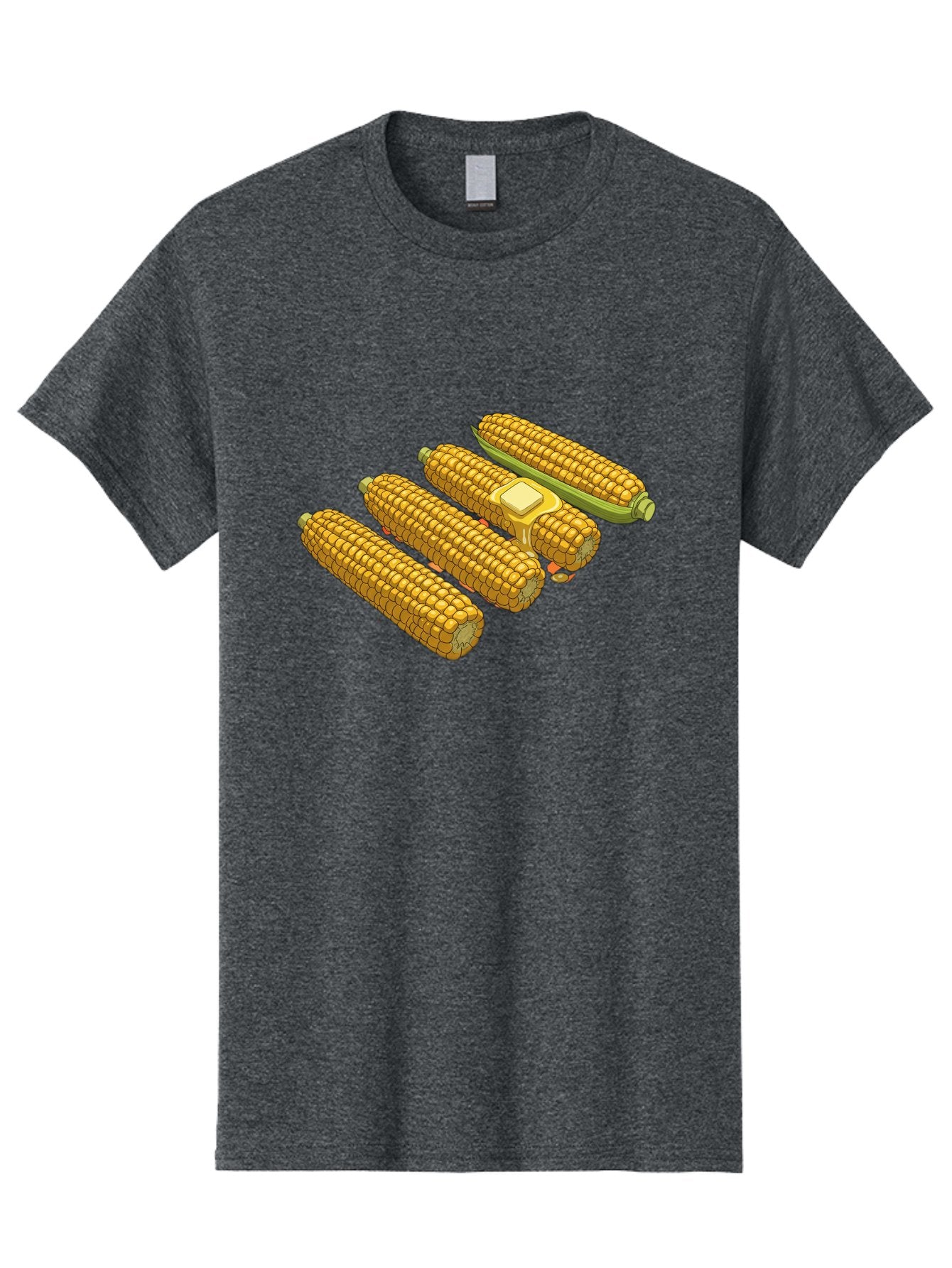 Corn-On-The-Cob Men'S Graphic Tee, 100% Cotton, Comfortable Casual Summer Wear, Machine Washable, Corn On The Cob, Yellow Corn, Ear Of Corn, Corn Kernels, Corn Illustration, Food Graphic, Summer Food, Healthy Snack Bab818 14