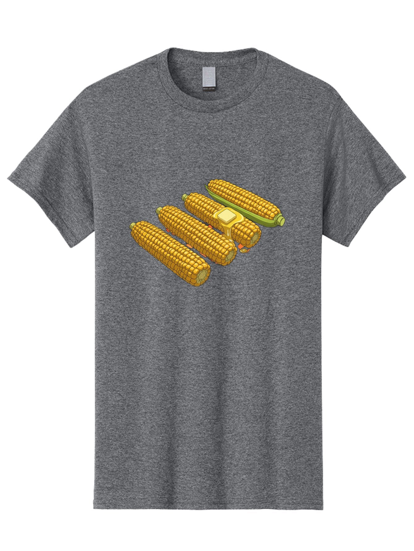 Corn-On-The-Cob Men'S Graphic Tee, 100% Cotton, Comfortable Casual Summer Wear, Machine Washable, Corn On The Cob, Yellow Corn, Ear Of Corn, Corn Kernels, Corn Illustration, Food Graphic, Summer Food, Healthy Snack Bab818 15