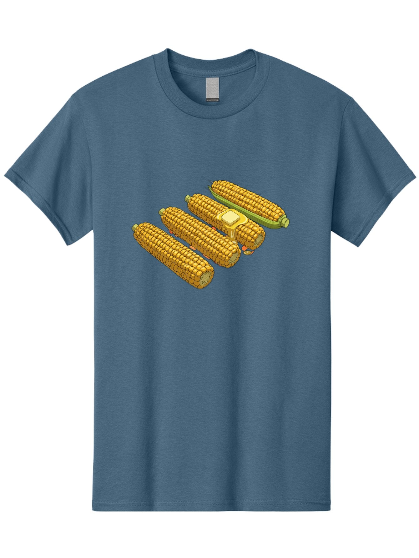 Corn-On-The-Cob Men'S Graphic Tee, 100% Cotton, Comfortable Casual Summer Wear, Machine Washable, Corn On The Cob, Yellow Corn, Ear Of Corn, Corn Kernels, Corn Illustration, Food Graphic, Summer Food, Healthy Snack Bab818 3