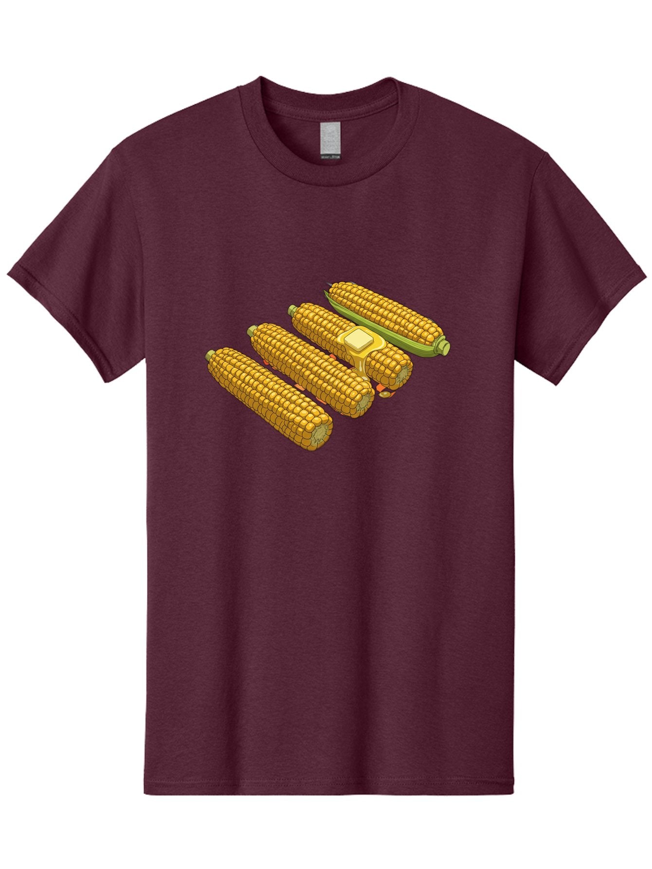 Corn-On-The-Cob Men'S Graphic Tee, 100% Cotton, Comfortable Casual Summer Wear, Machine Washable, Corn On The Cob, Yellow Corn, Ear Of Corn, Corn Kernels, Corn Illustration, Food Graphic, Summer Food, Healthy Snack Bab818 4