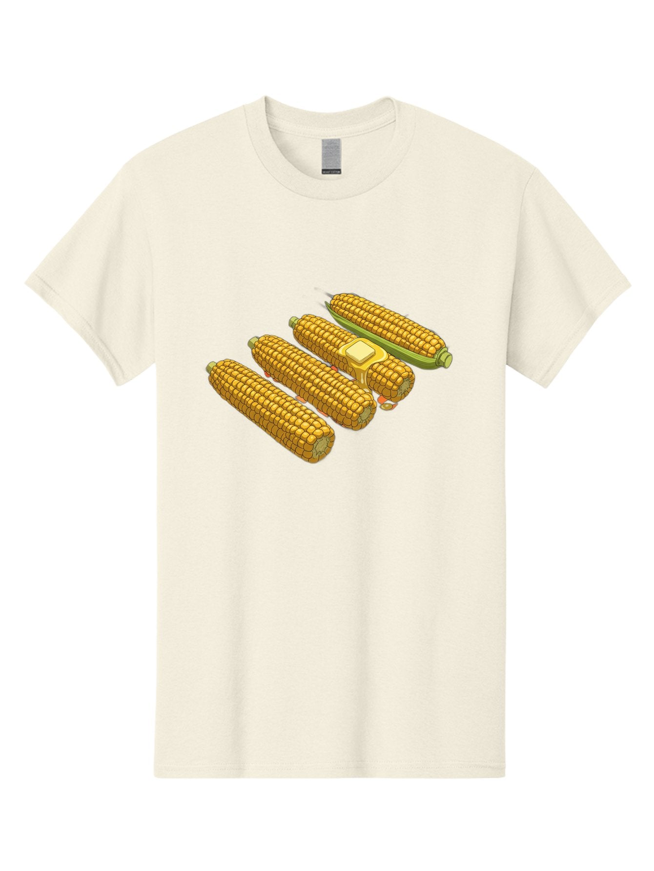 Corn-On-The-Cob Men'S Graphic Tee, 100% Cotton, Comfortable Casual Summer Wear, Machine Washable, Corn On The Cob, Yellow Corn, Ear Of Corn, Corn Kernels, Corn Illustration, Food Graphic, Summer Food, Healthy Snack Bab818 13