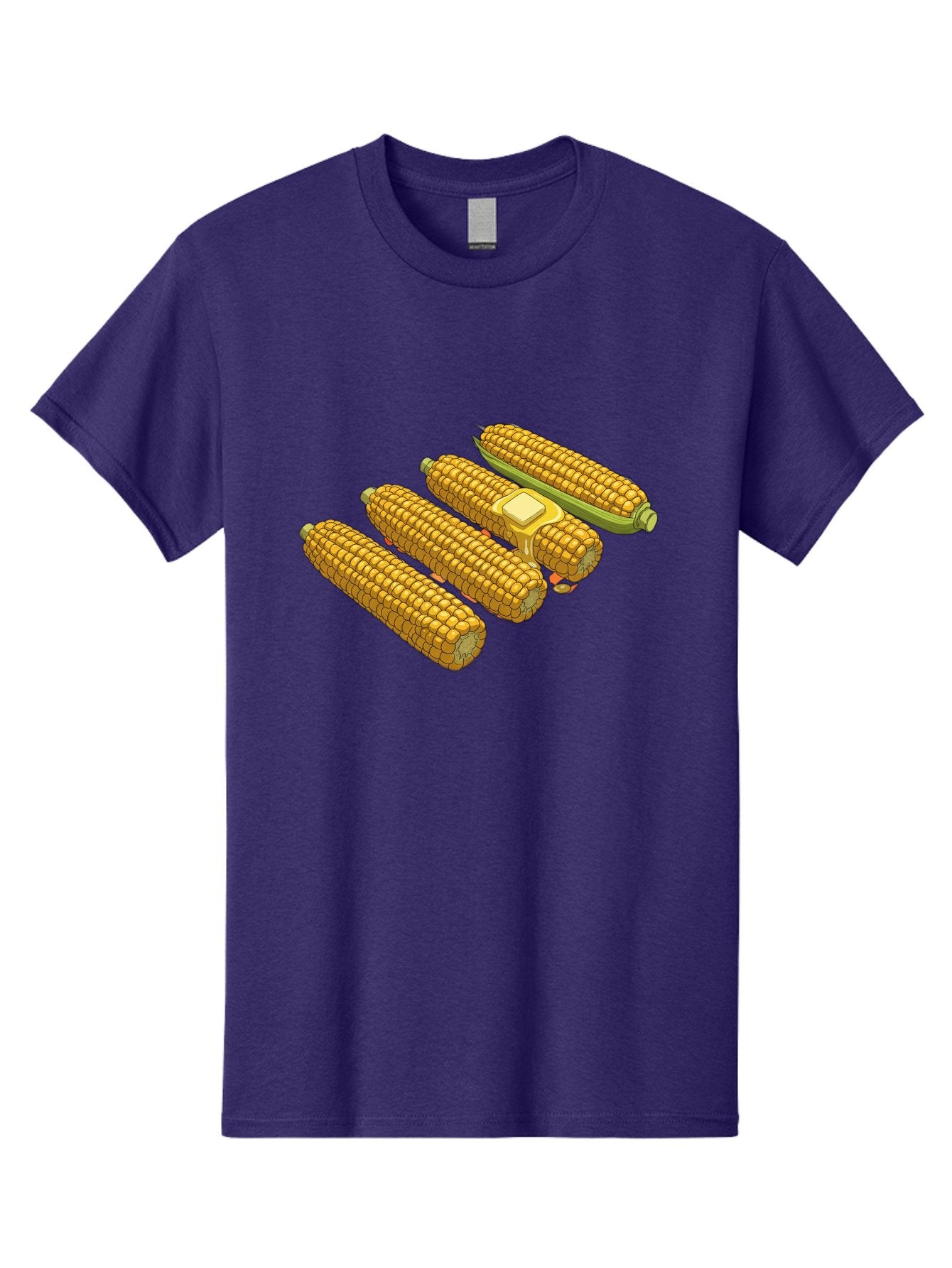 Corn-On-The-Cob Men'S Graphic Tee, 100% Cotton, Comfortable Casual Summer Wear, Machine Washable, Corn On The Cob, Yellow Corn, Ear Of Corn, Corn Kernels, Corn Illustration, Food Graphic, Summer Food, Healthy Snack Bab818 11